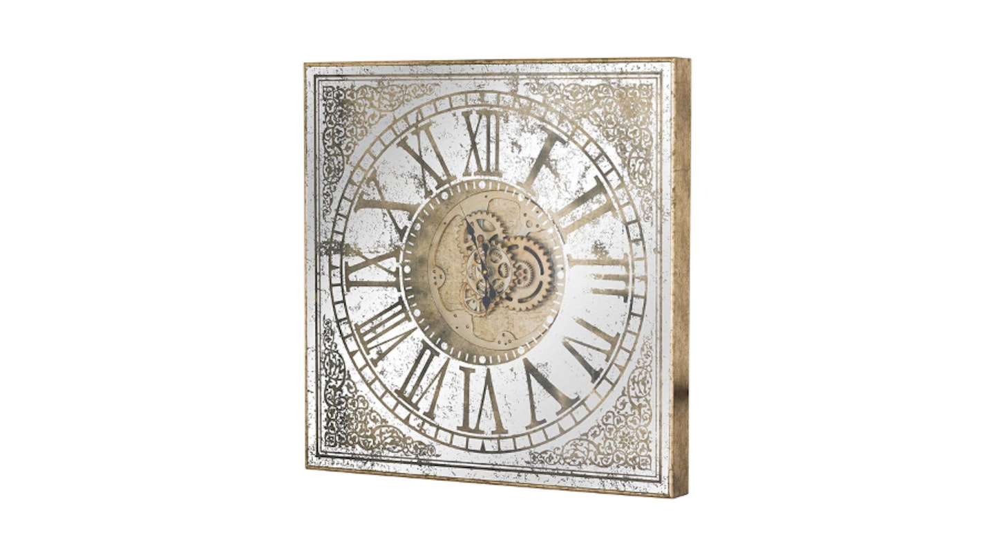 Home Works Large Mirrored Square Clock, 189.95