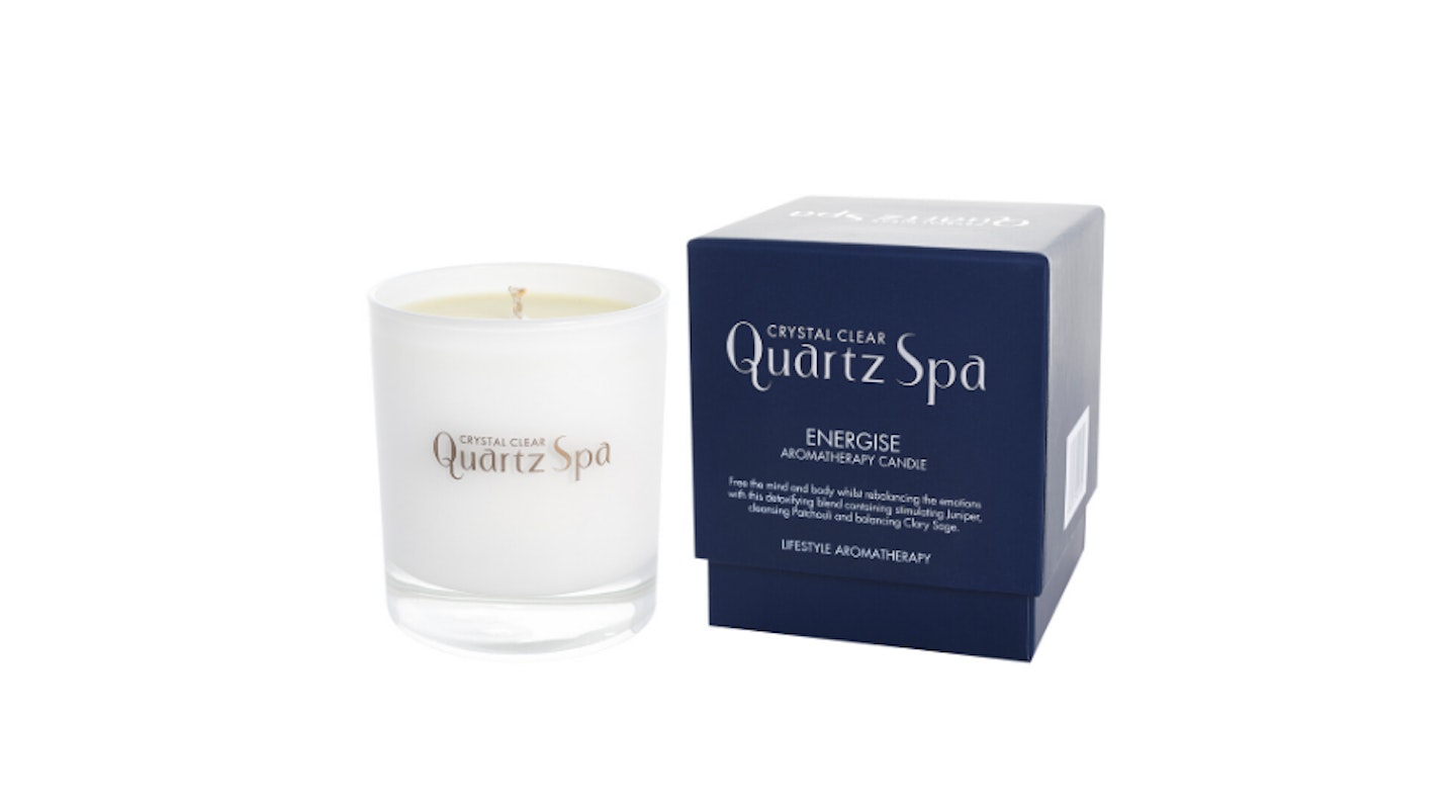 Crystal Clear Quartz Spa Energise Aromatherapy Candle, £35