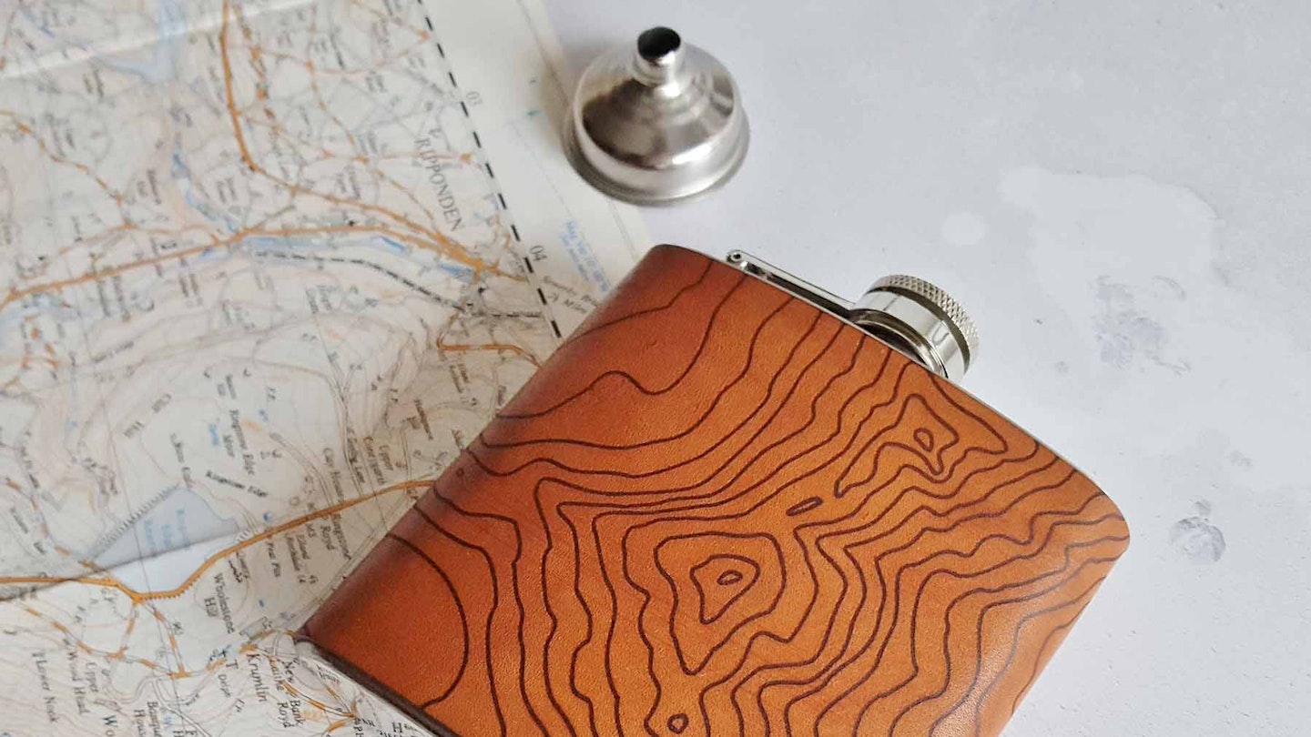 Hip flask and map