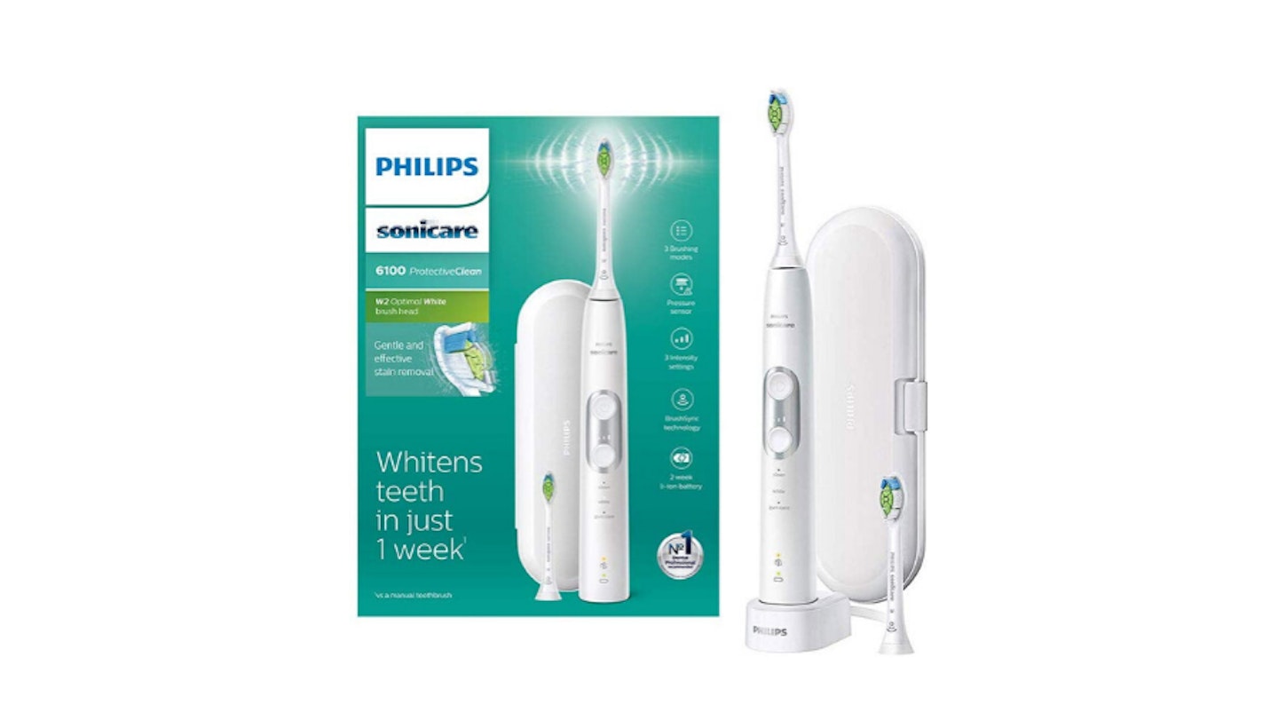 Philips Sonicare ProtectiveClean 6100 Electric Toothbrush with Travel Case, Two Pin Plug