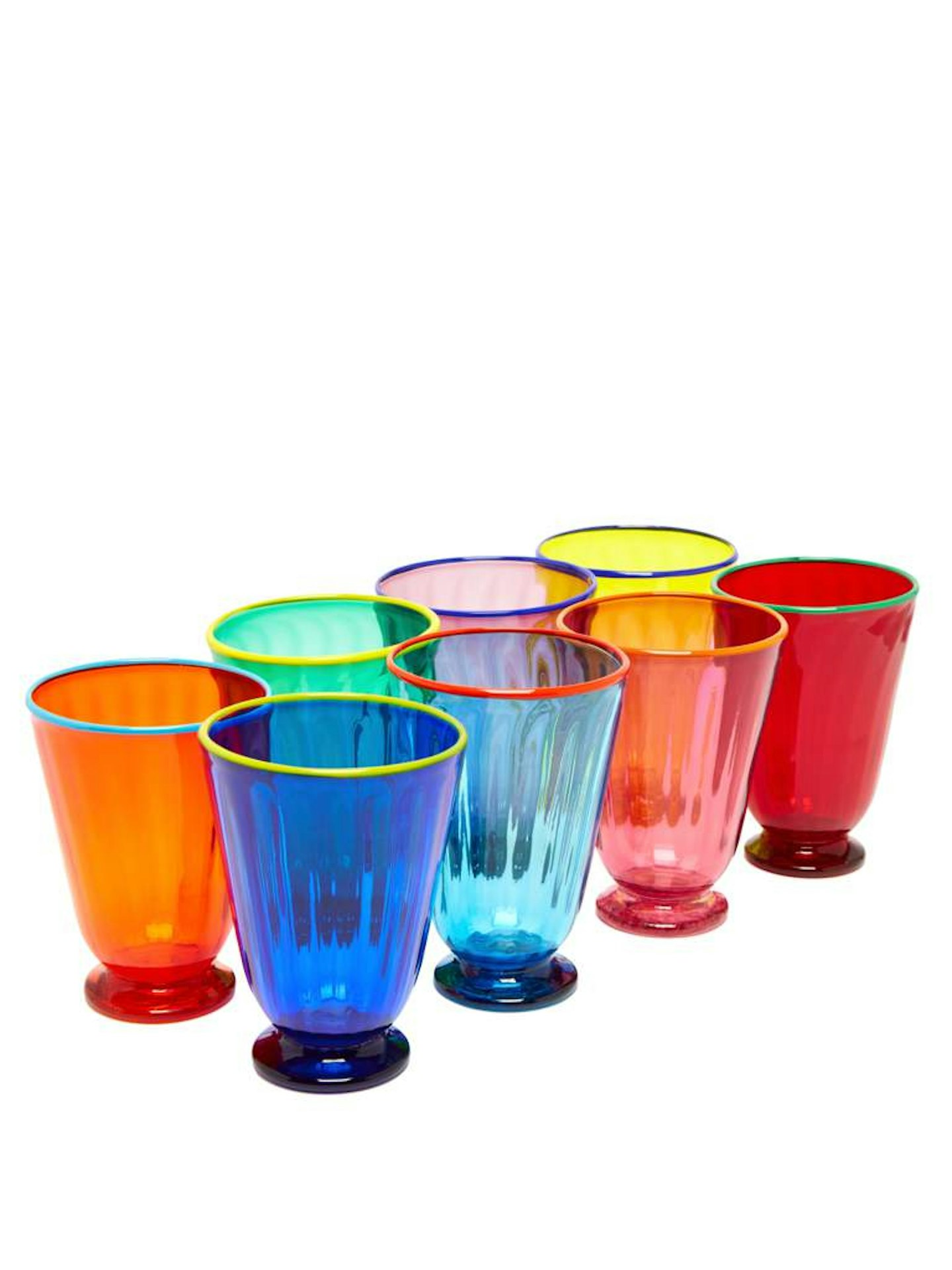 Rainbow Glass Set of 8 in Rainbow - Homeware