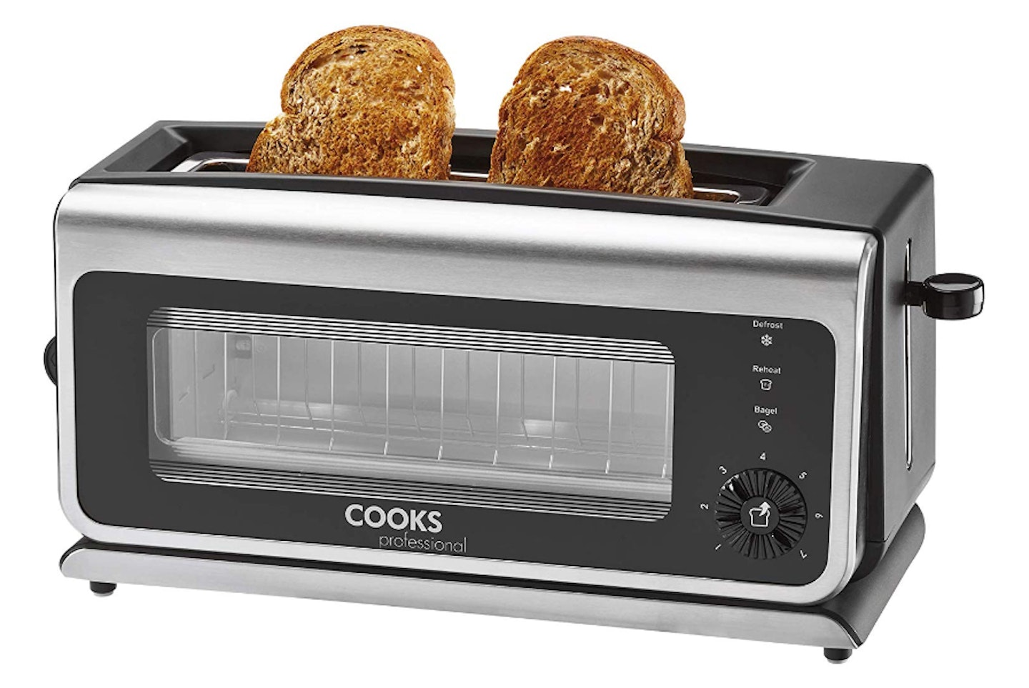 Cooks Professional 2 Slice Glass Toaster with Viewing Window