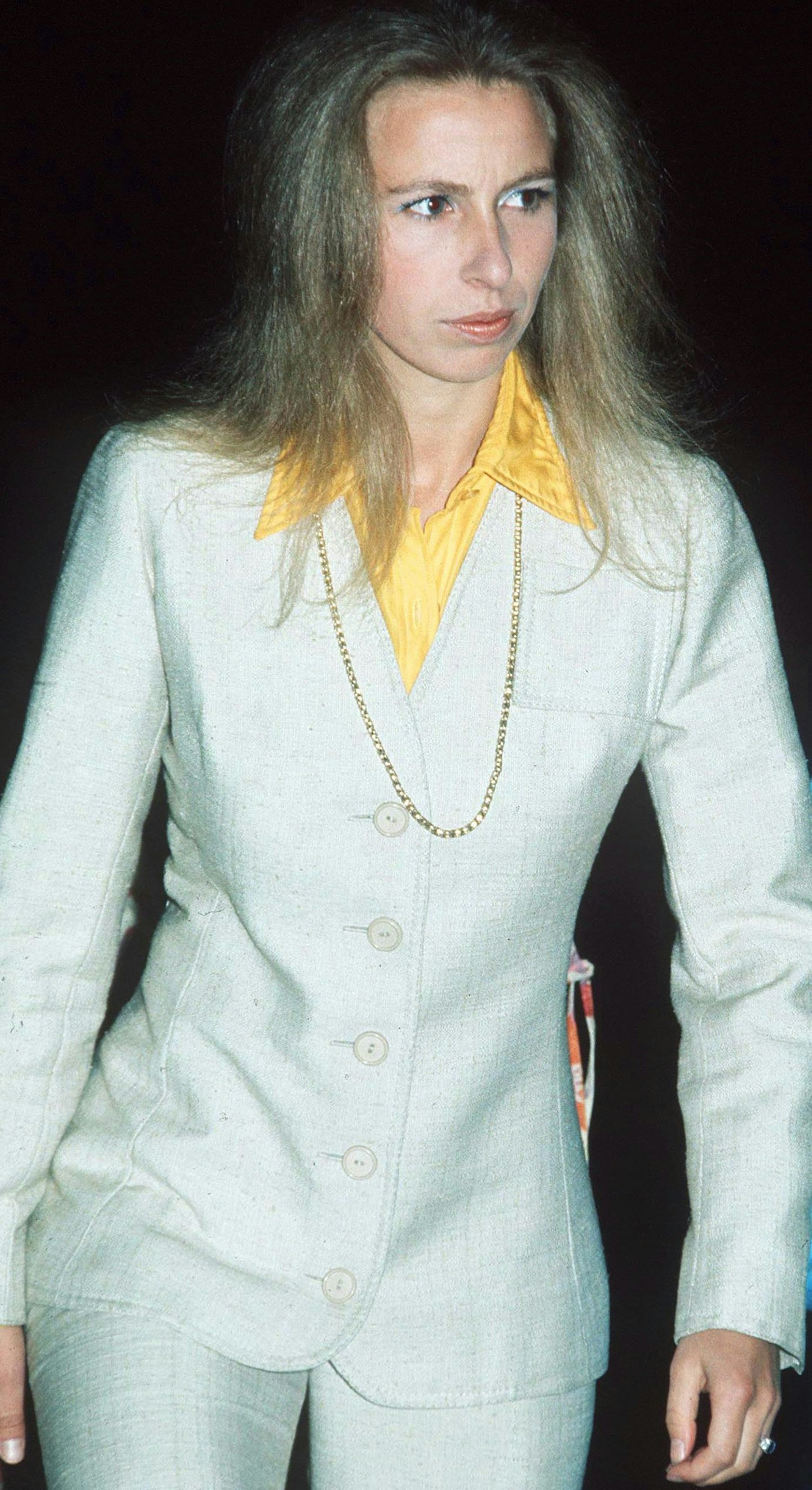 princess anne white suit