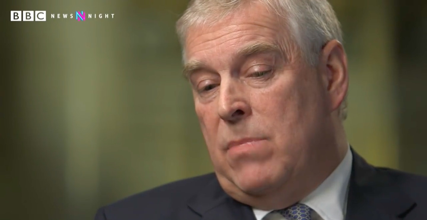 Screenshot of Prince Andrew's interview with Emily Maitlis