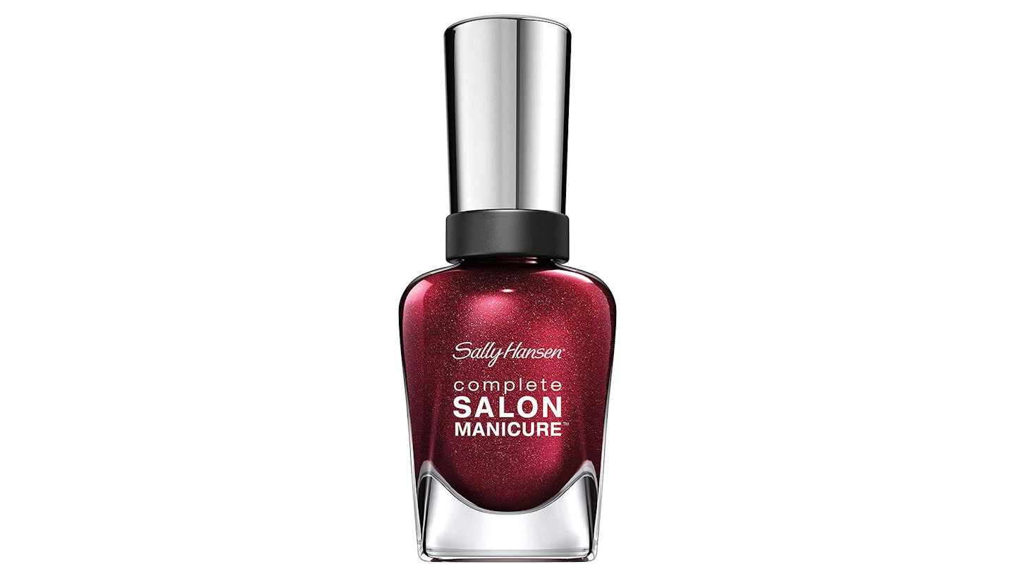 Sally Hansen Complete Salon Manicure Nail Polish, Pink and Red Shades, Wine Not, Strengthening, Bottle