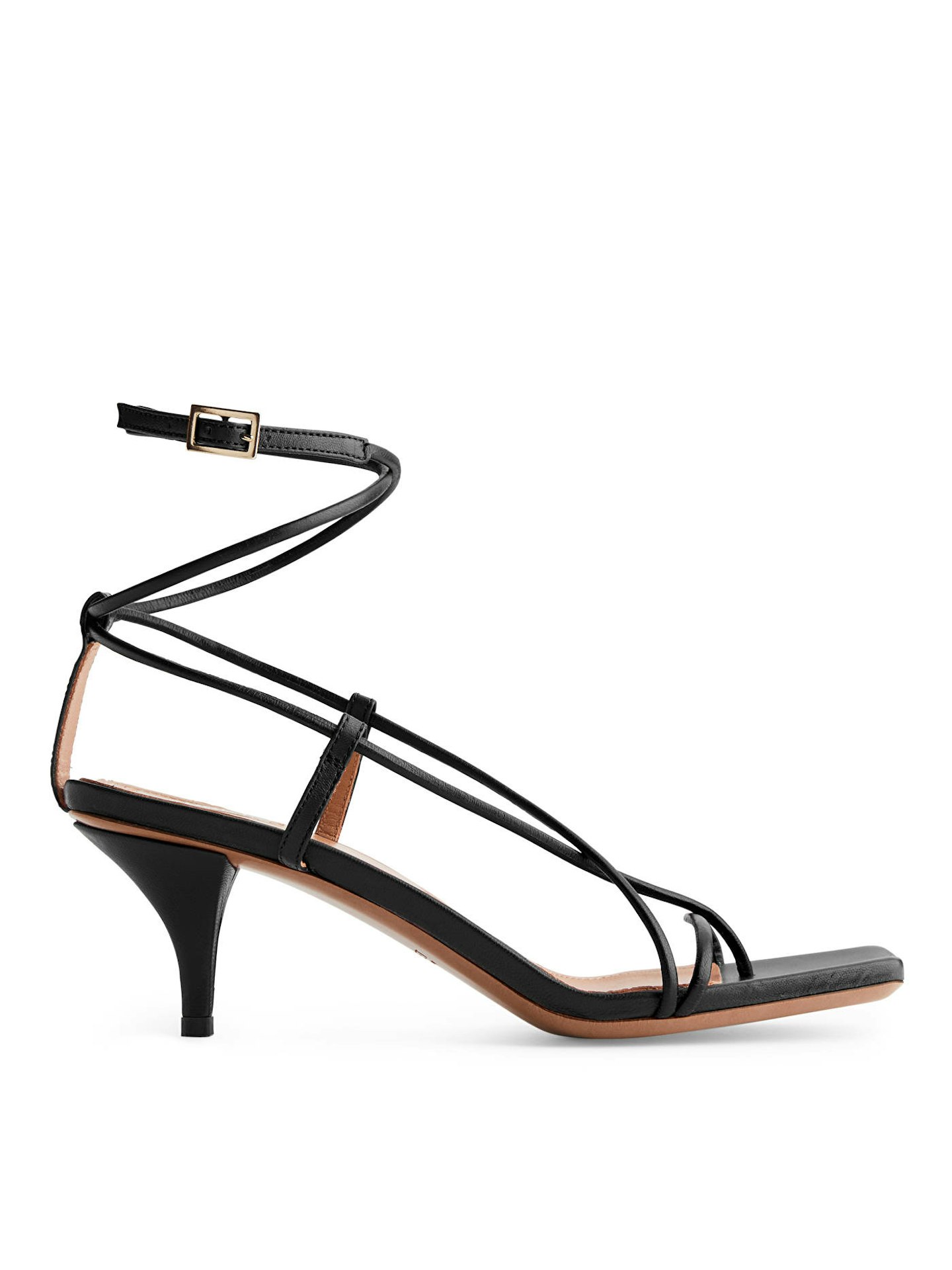 Arket, Mid-Heel Leather Strap Sandal, £150