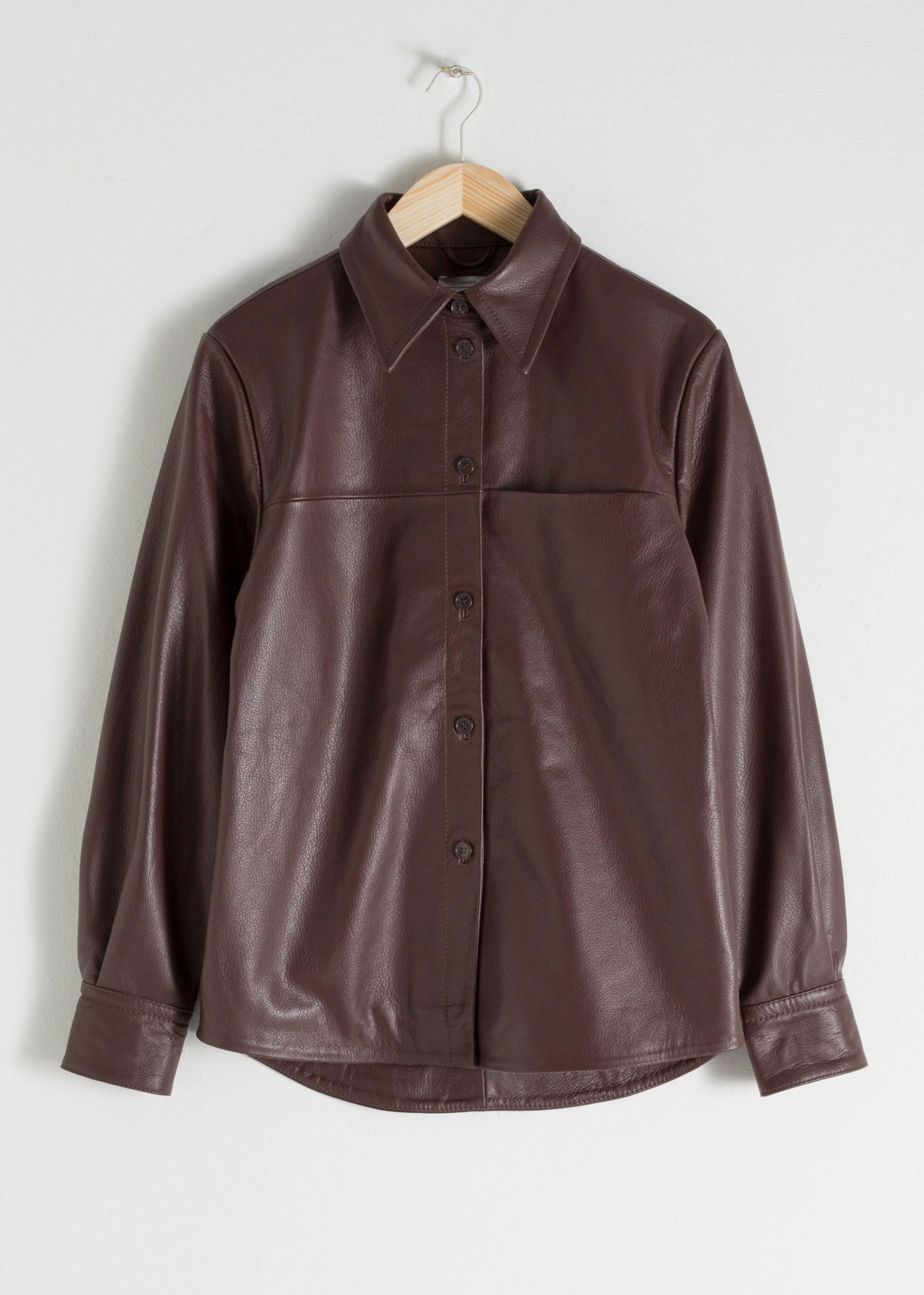 & Other Stories, Button-Up Leather Shirt, £167