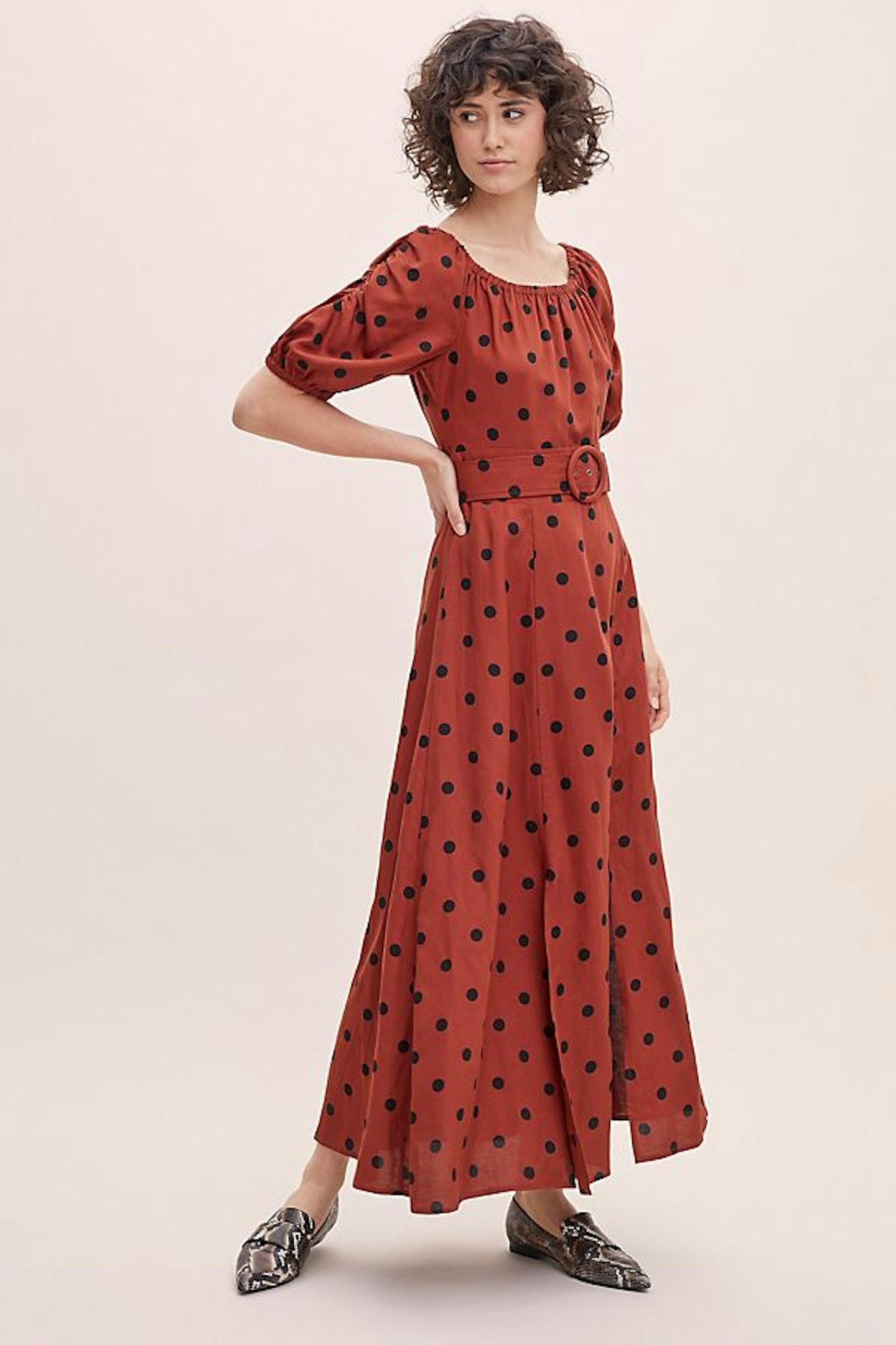 Jolie Printed-Belted Maxi Dress