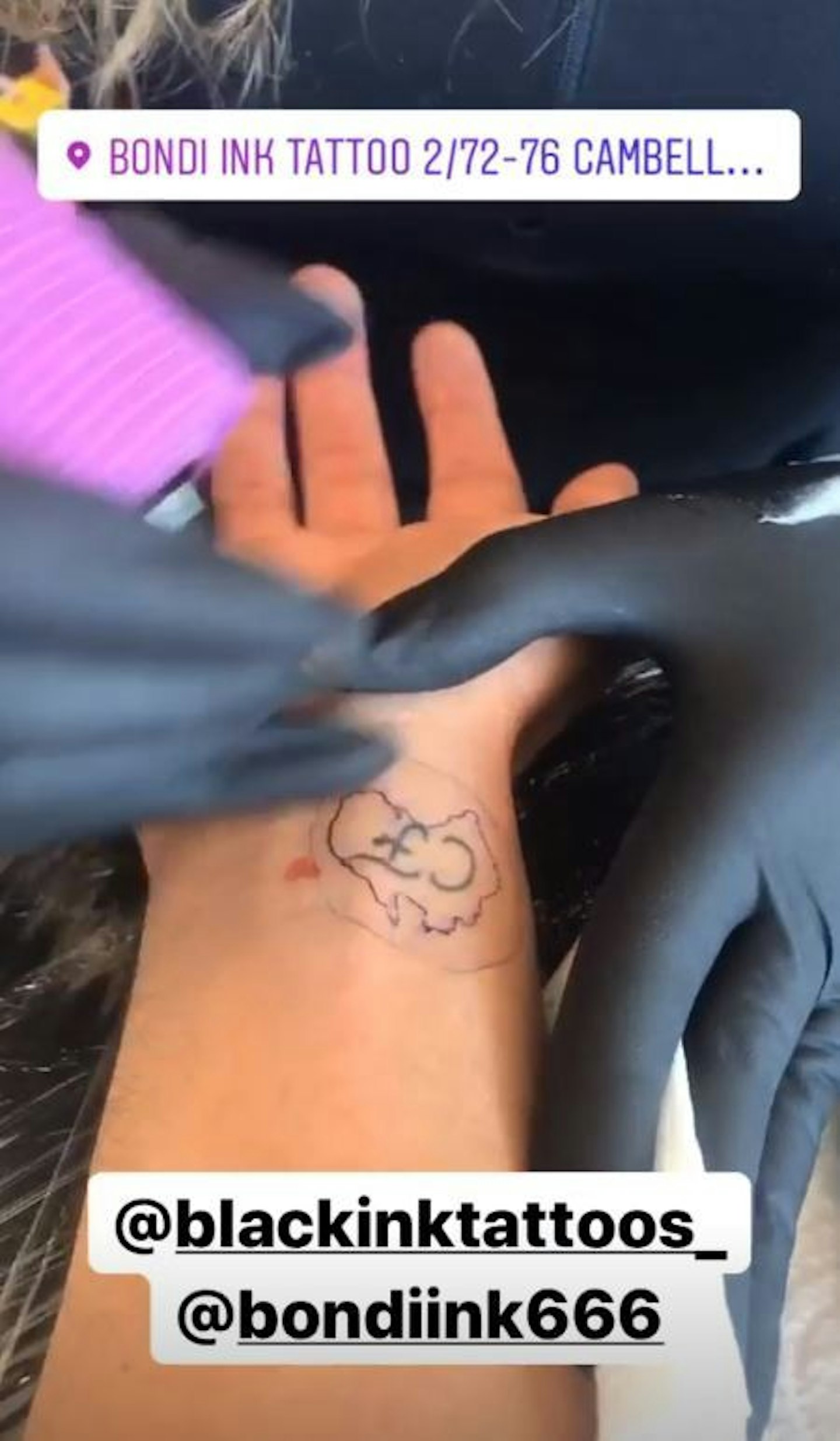 Andrew Brady 'CF' initial tattoo