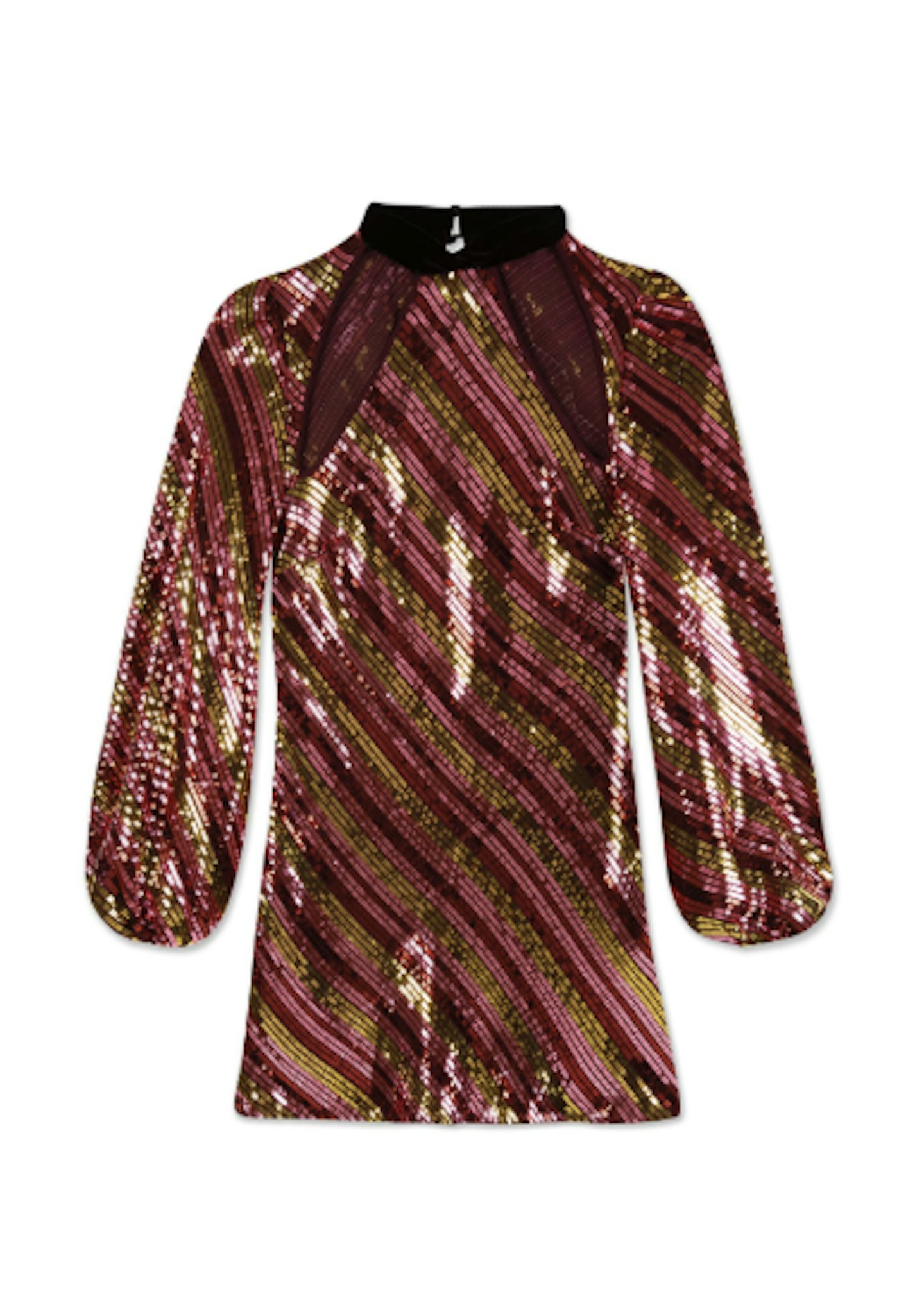 Rixo, Harriet – Sequin Stripe – Brown Olive Pink, £335