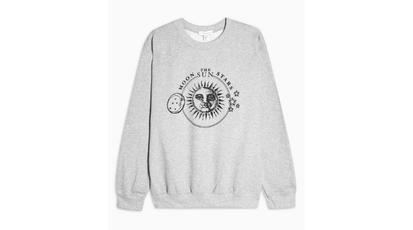 Charcoal Grey Moon And Stars Sweatshirt