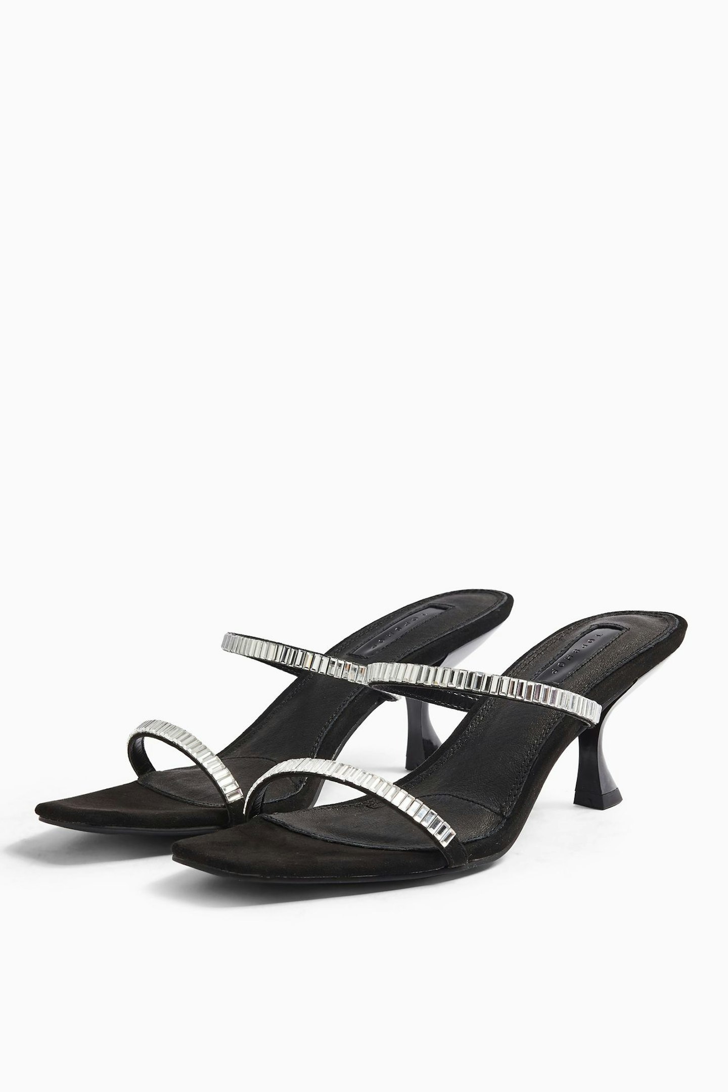 Topshop, Romy Black Diamante Mules, £39