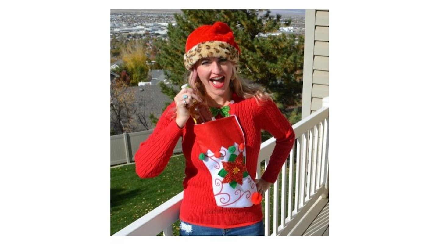 Ugly Wine Holder Stocking Christmas Sweater – novelty, 42.41