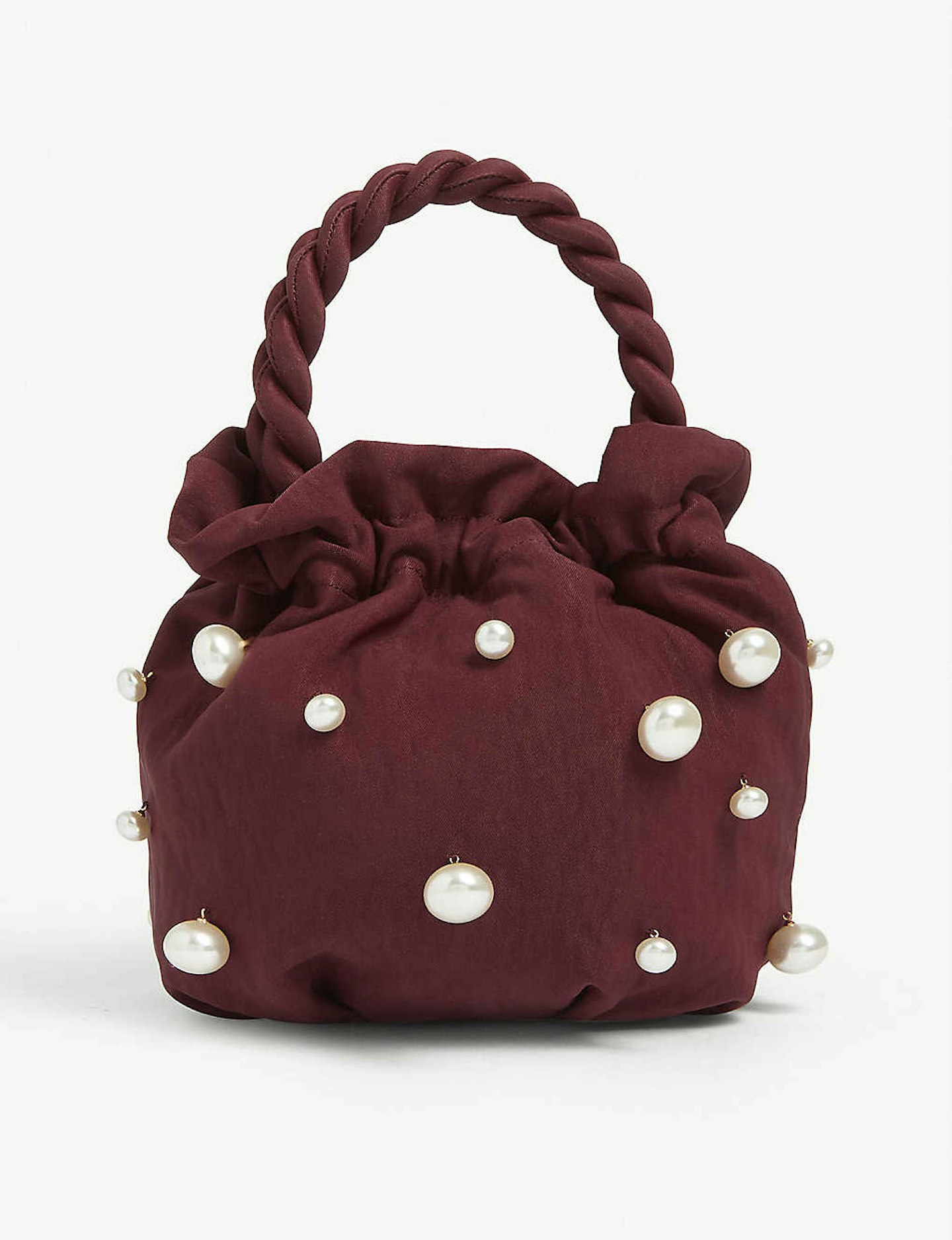 Staud, Pearl-Embellished Satin Bag, £230