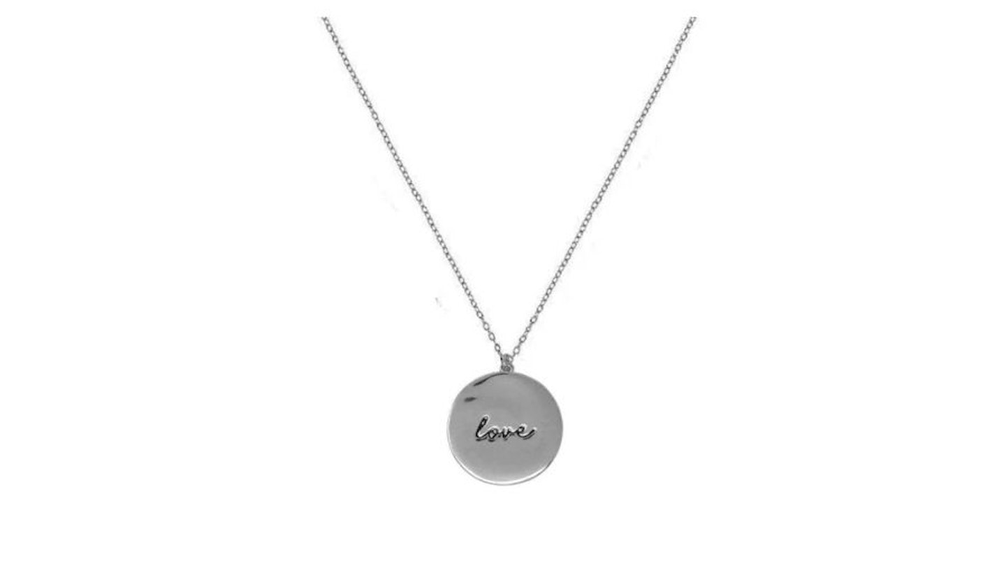 Silver Love Disc Necklace, £16