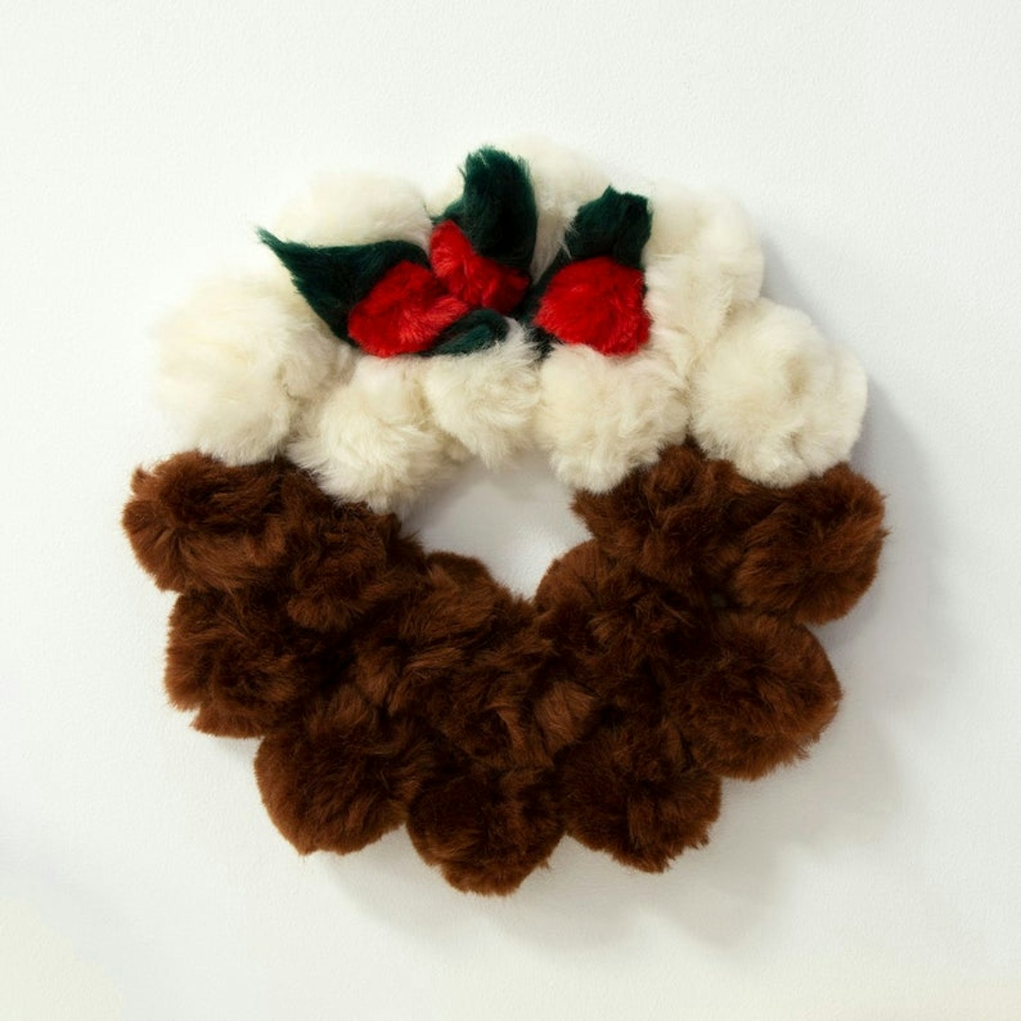 pompom christmas pudding wreath