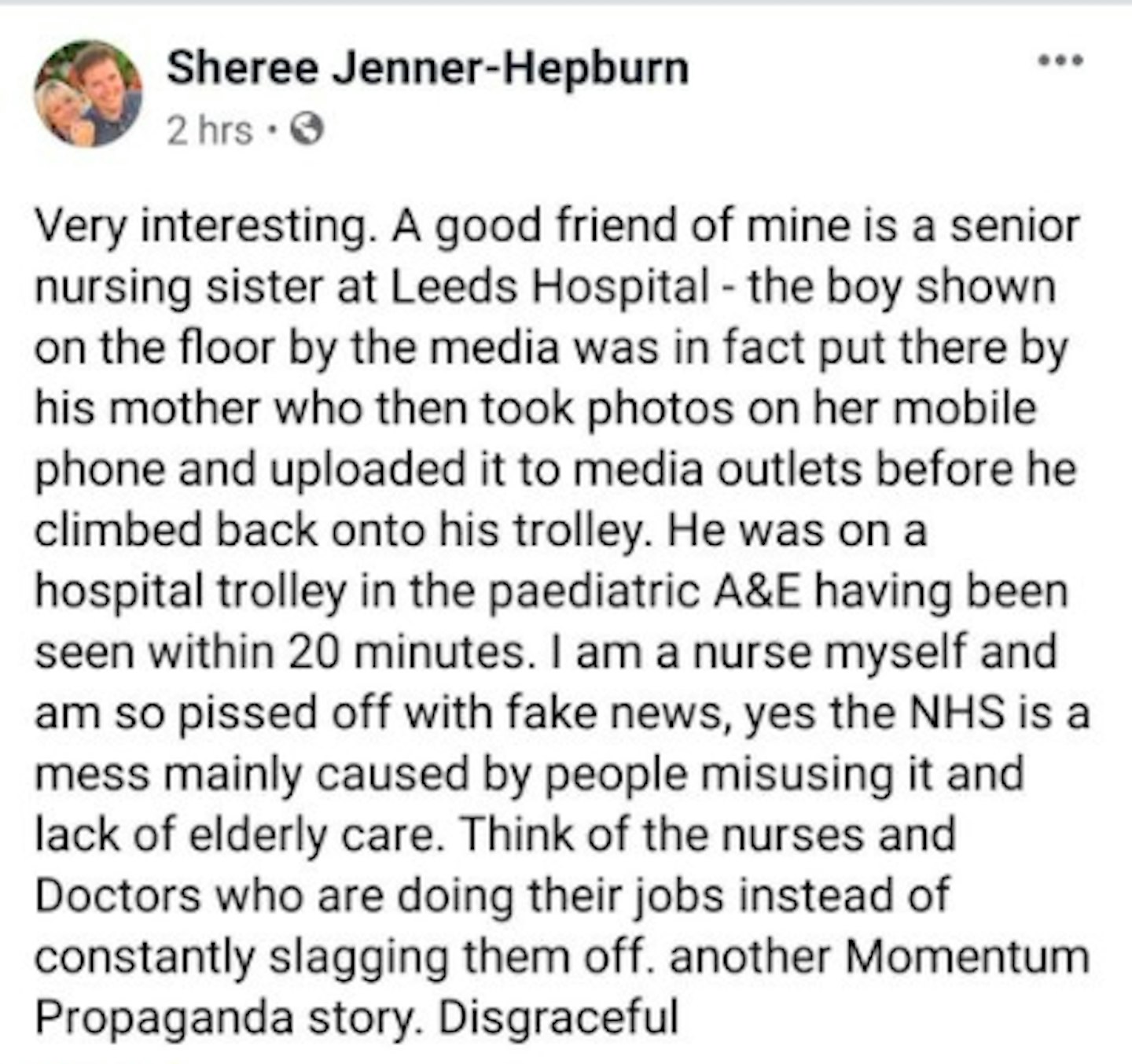 Facebook post