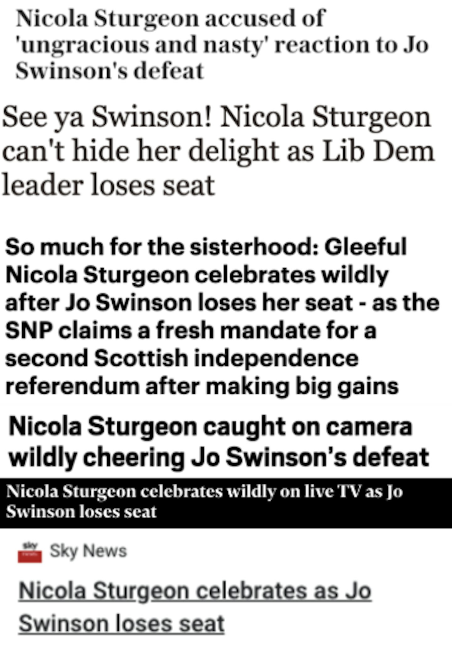 Headlines about Sturgeon