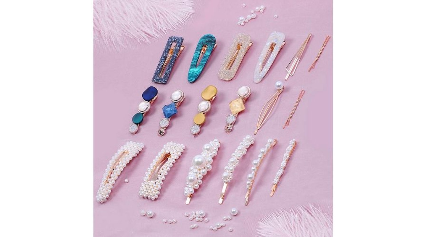 MAMUNU 18PCS Pearl Hair Clips Hair, £8.99