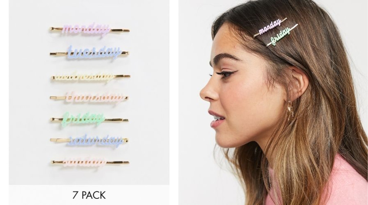Pieces multipack weekday pastel hair clips, £14.00