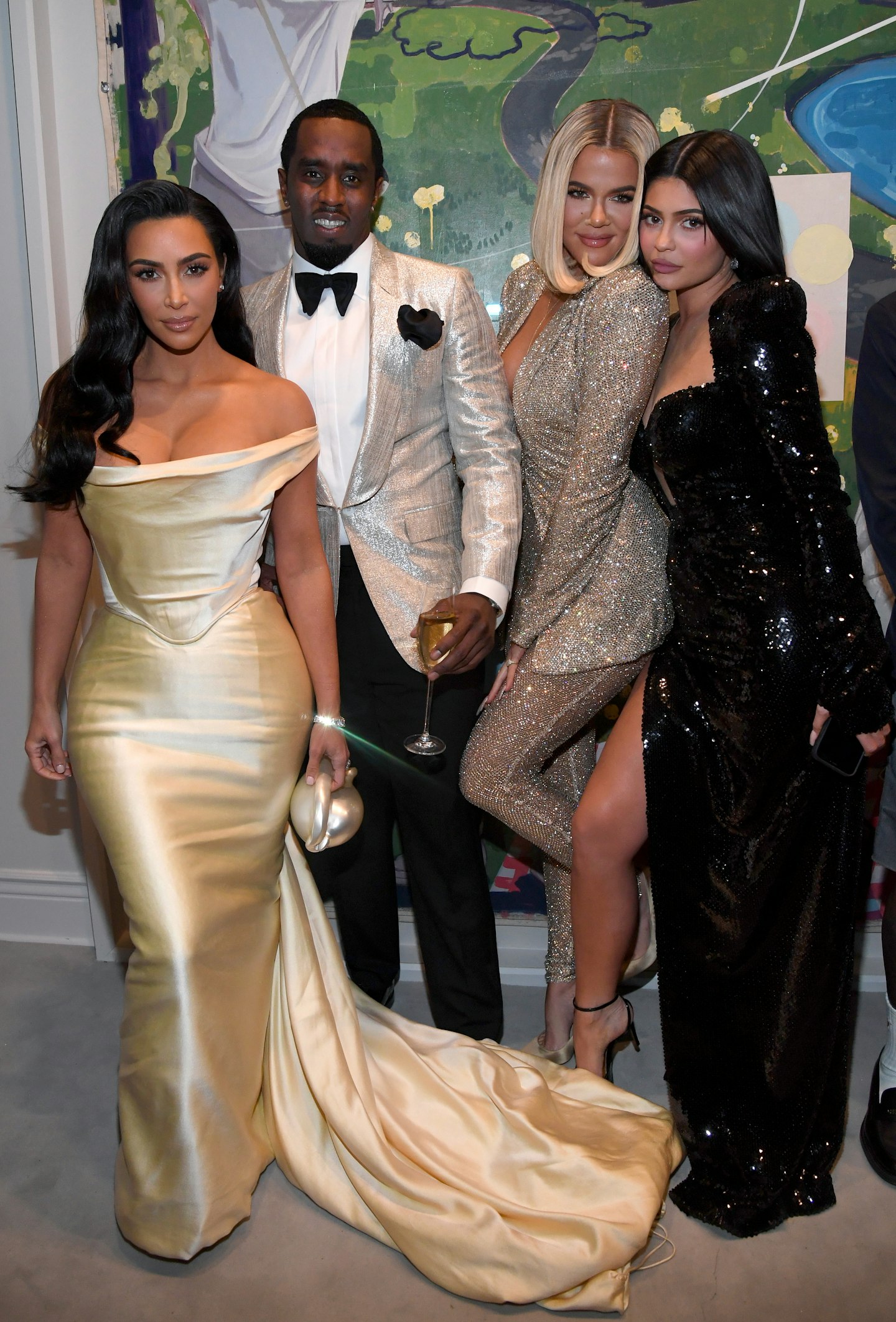 Kim Kardashian West, P Diddy, Khloe Kardashian and Kylie Jenner