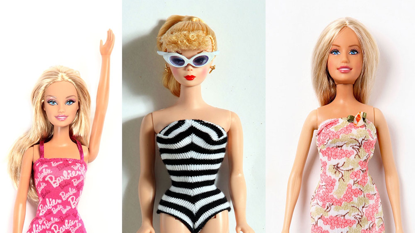 three barbie dolls