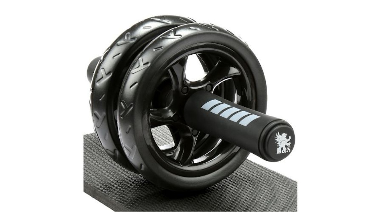 H&S Ab Abdominal Exercise Roller With Extra Thick Knee Pad Mat, £9.99
