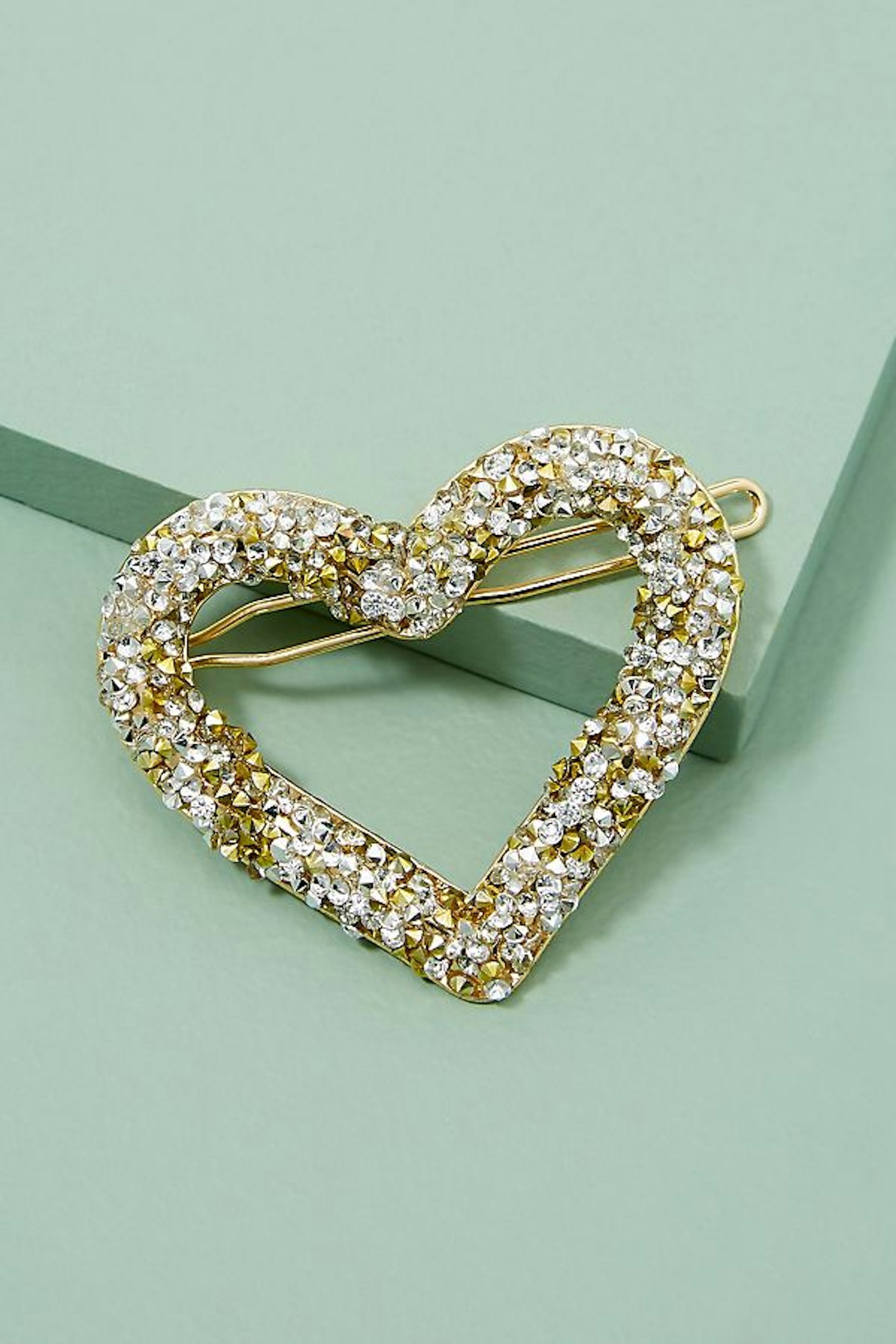 Anthropologie Adabelle Embellished-Heart Barette in Gold, £14