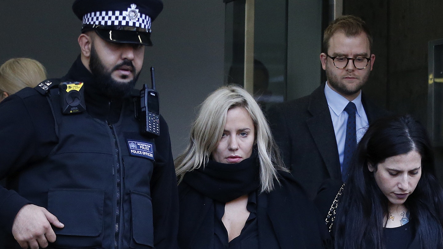 Caroline Flack leaving court on 23rd December