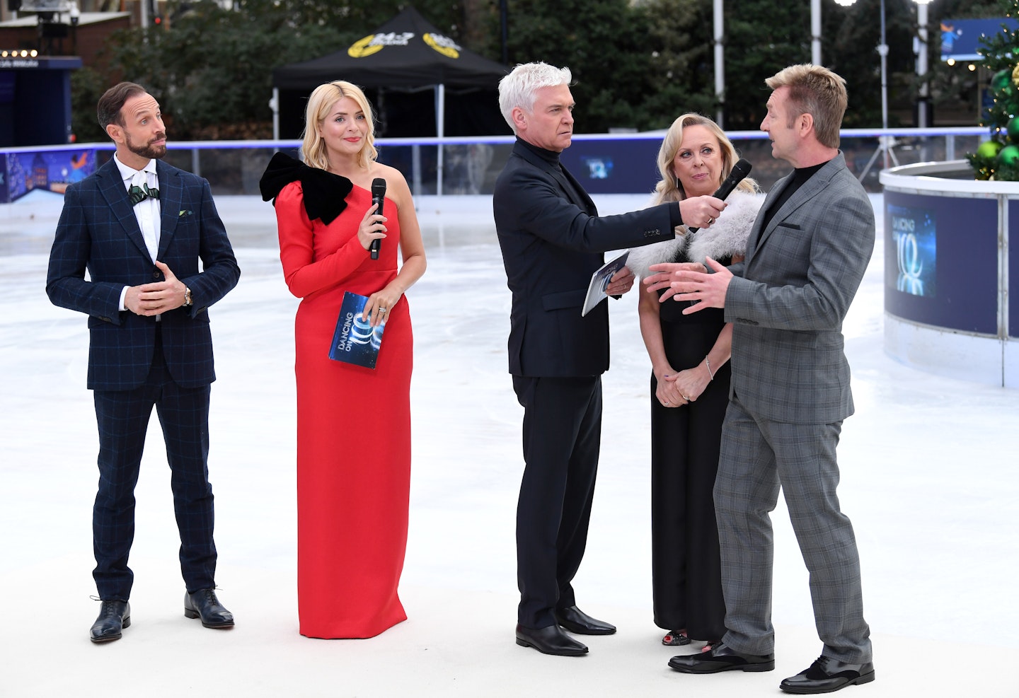 Dancing On Ice judges with Holly Willoughby and Philip Schofield