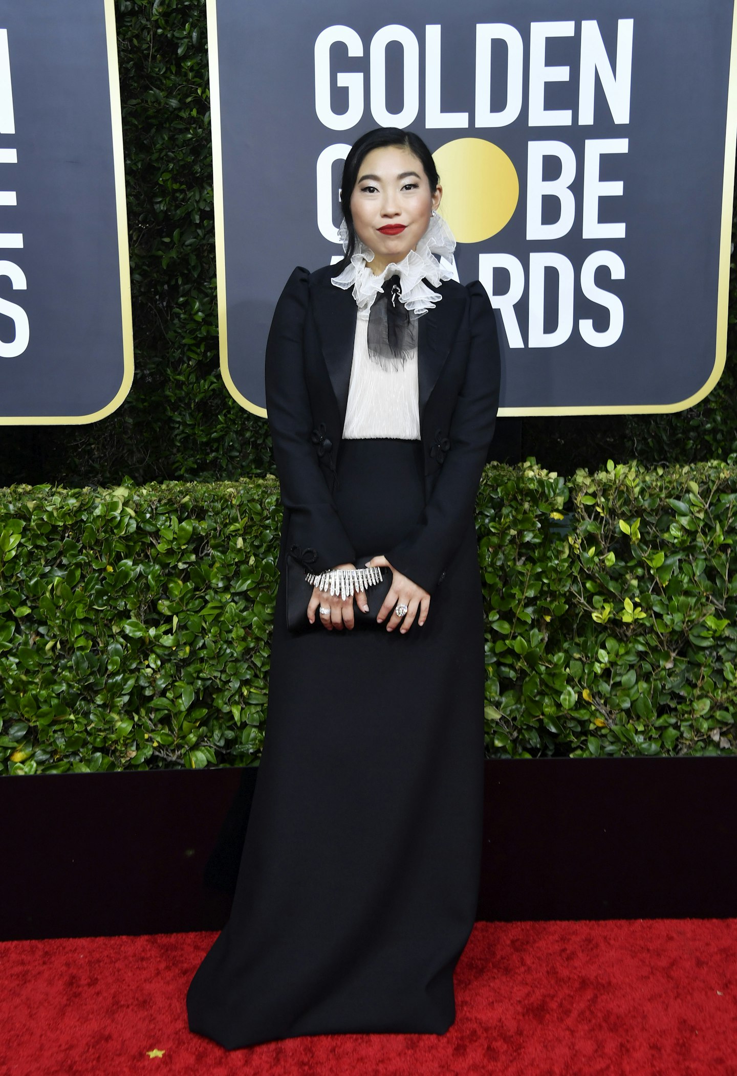 Awkwafina wearing Dior Haute Couture