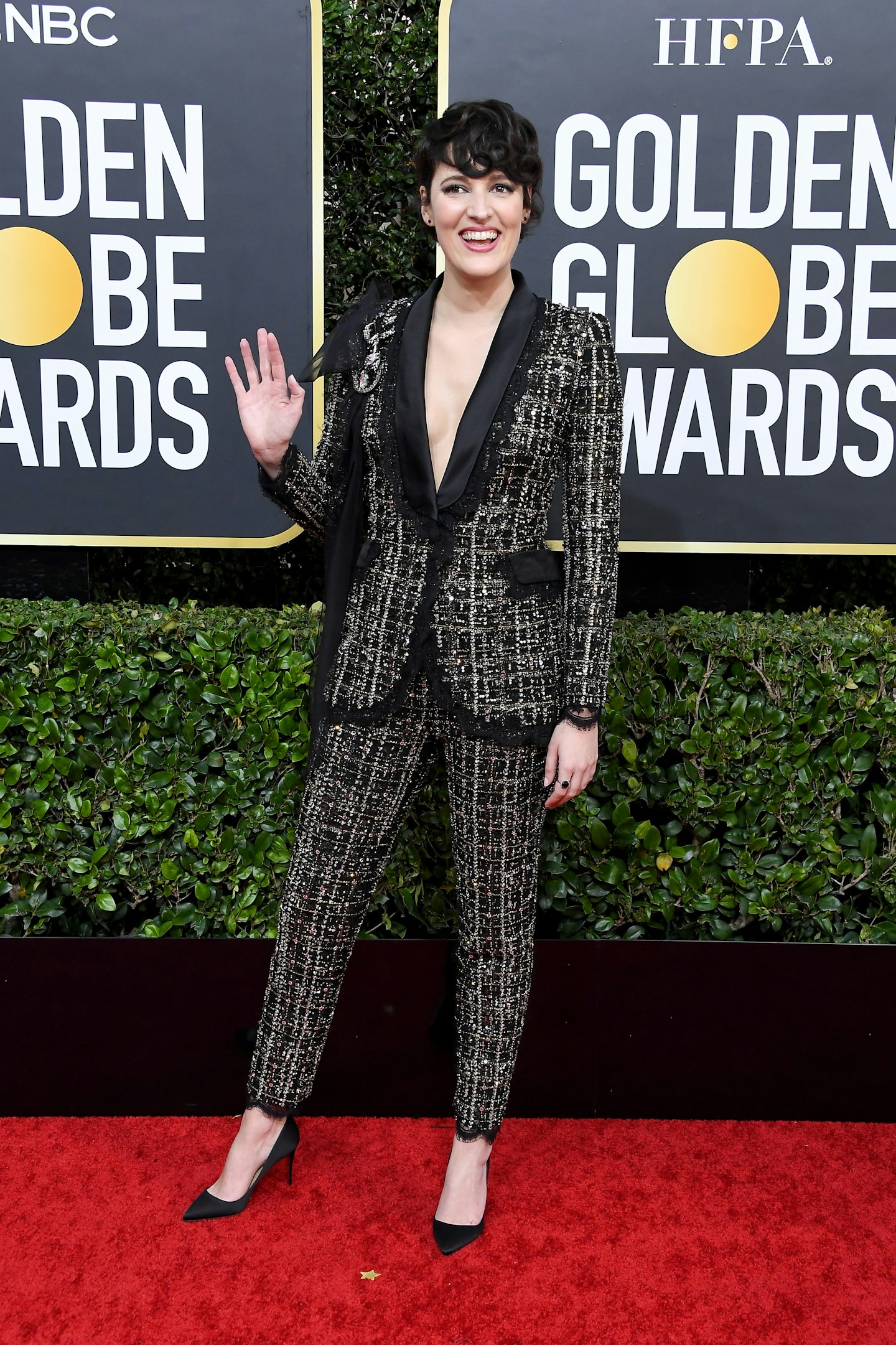 Phoebe Waller-Bridge in a sequin Ralph & Russo suit