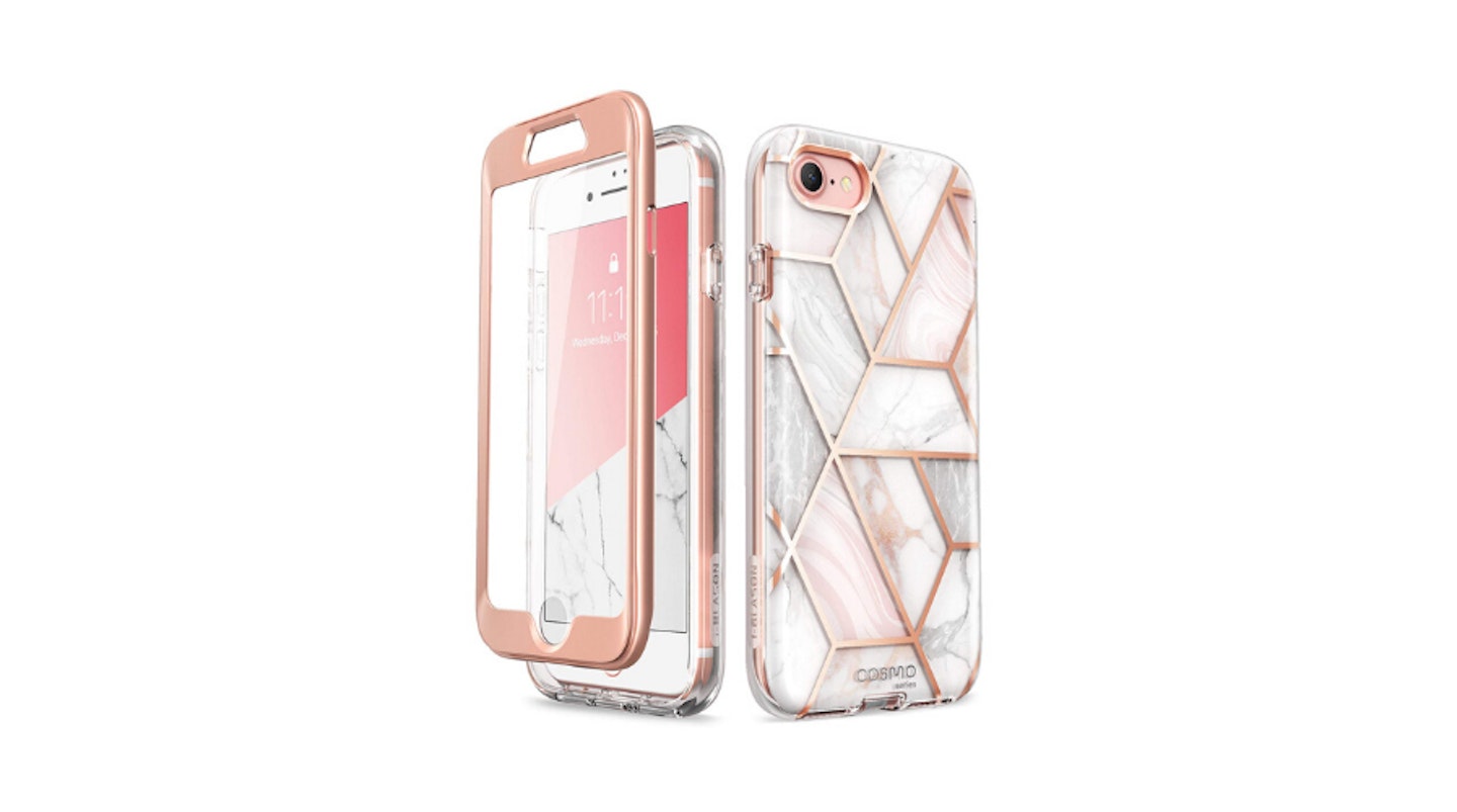 i-Blason iPhone 7/8 Bumper Case, Rose Gold Marble