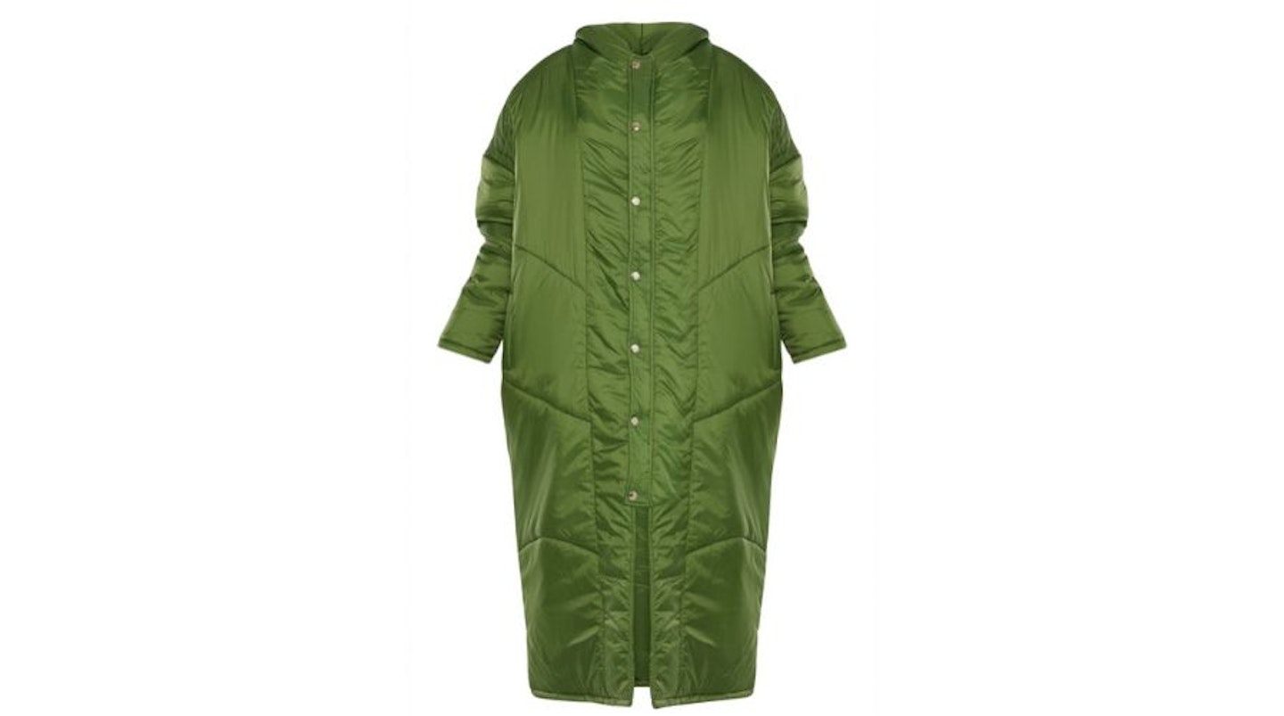 Khaki Green Midi Oversized Puffer Coat, £51