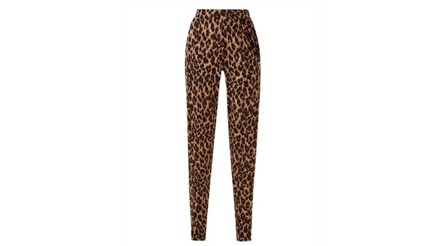 Leopard Print Tapered Trousers Regular