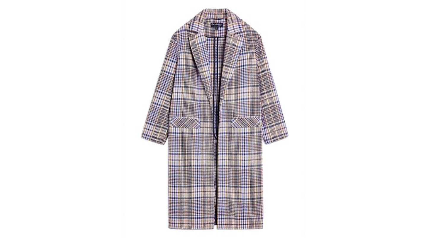 Pink Checked Topper Coat, £25