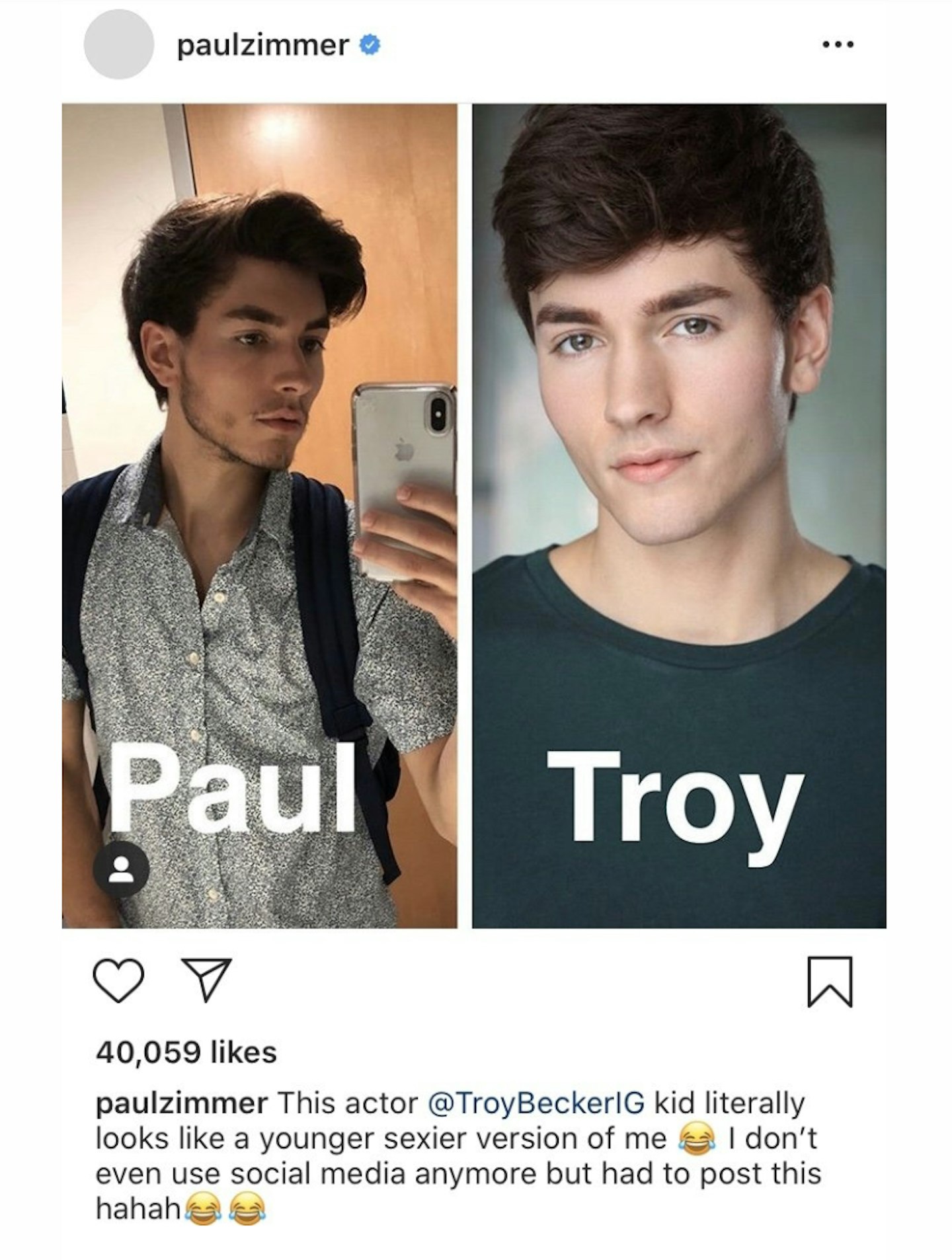 A screenshot of the Instagram