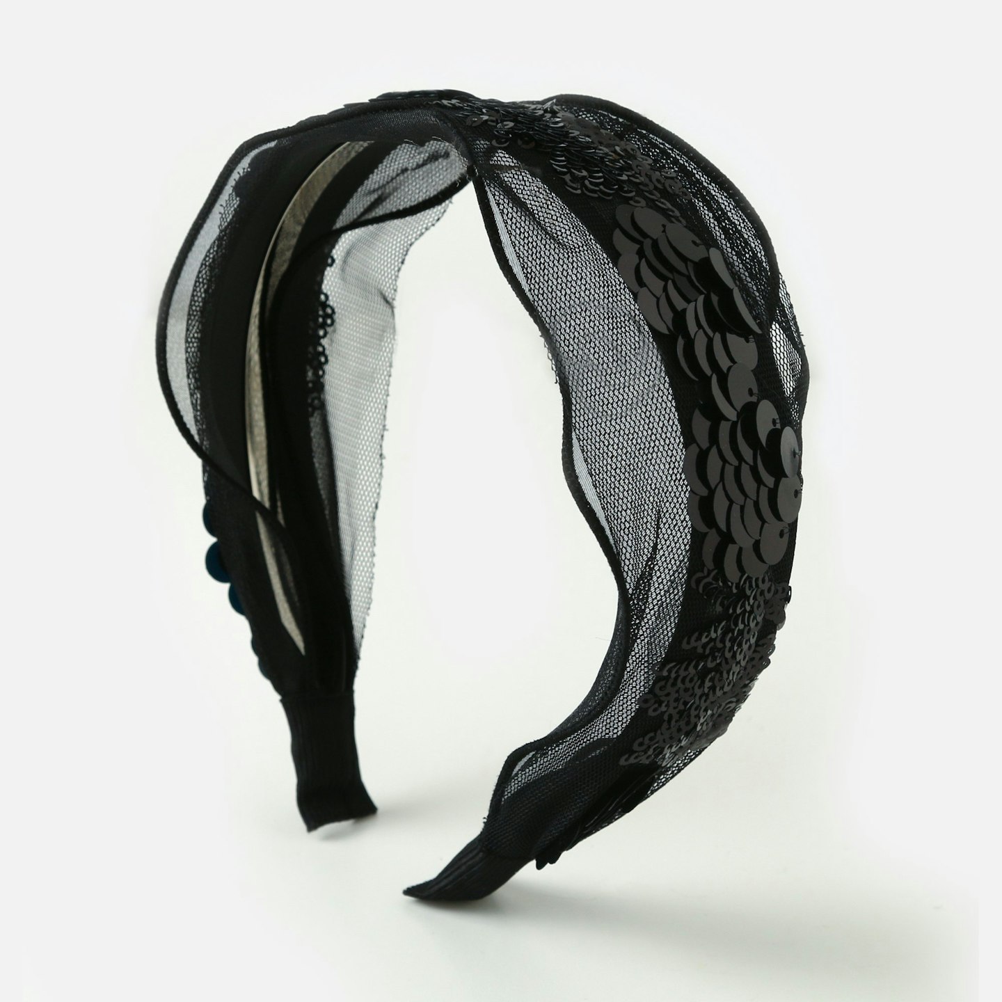 Orelia, Black Sequinned Embellished Headband, £35