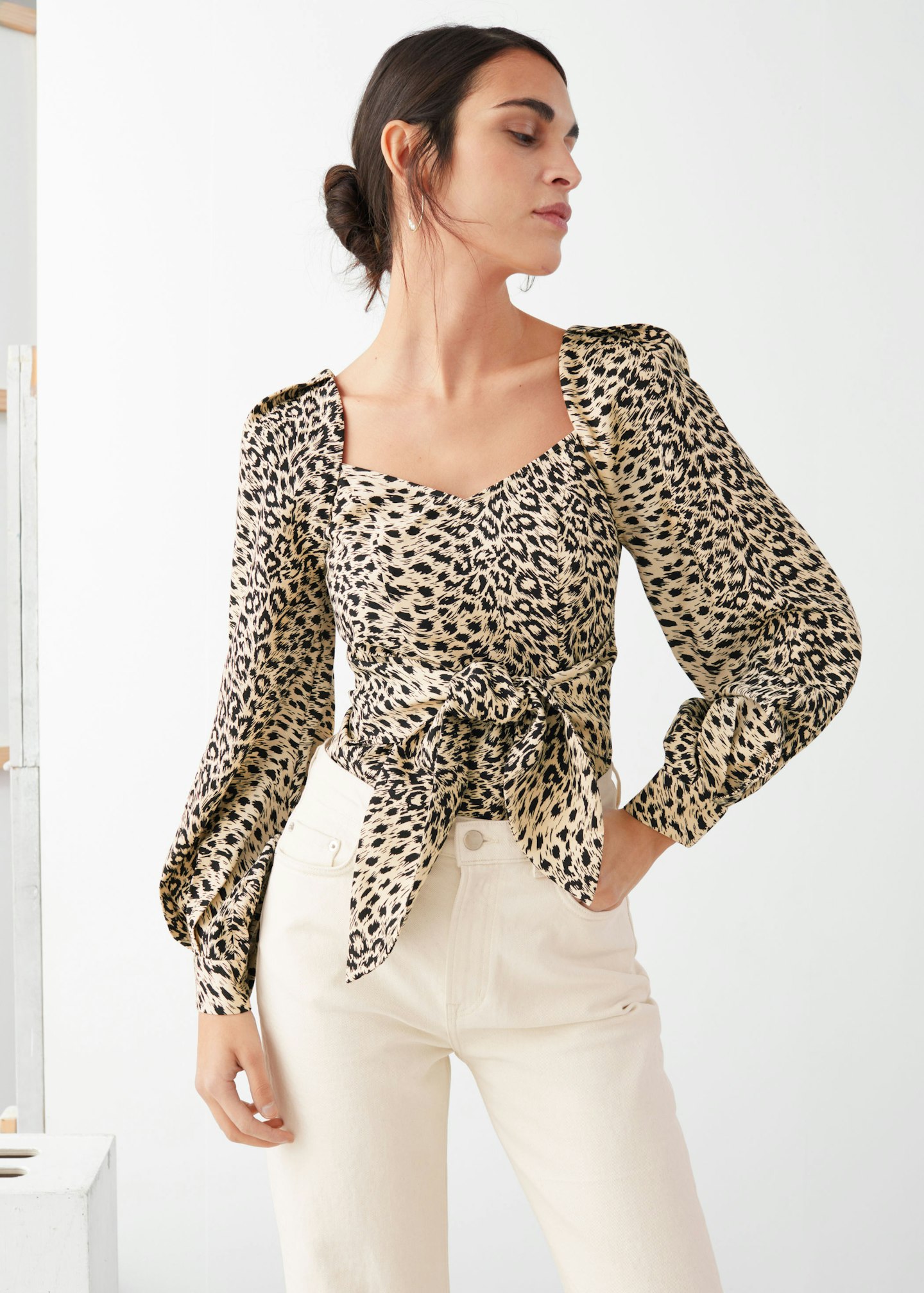 & Other Stories, Leopard Knot Tie Blouse, £65