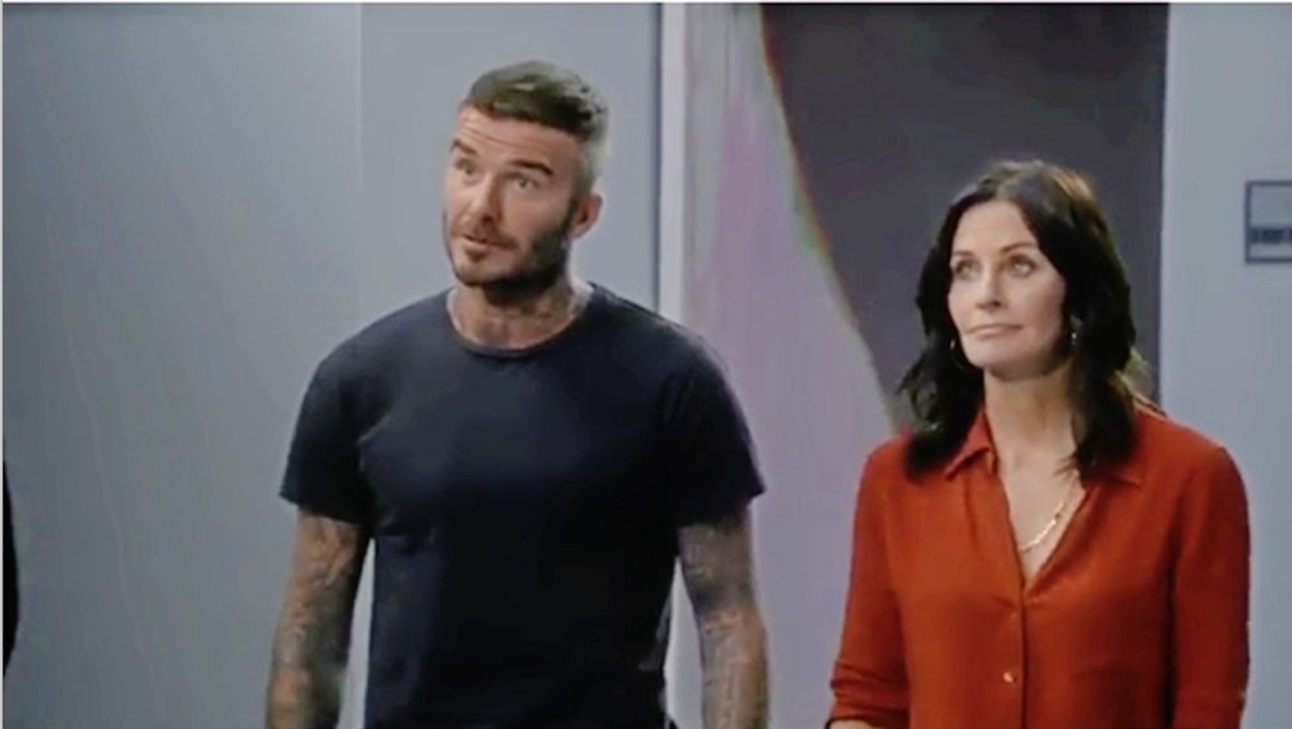 David Beckham and Courtney Cox in Modern Family