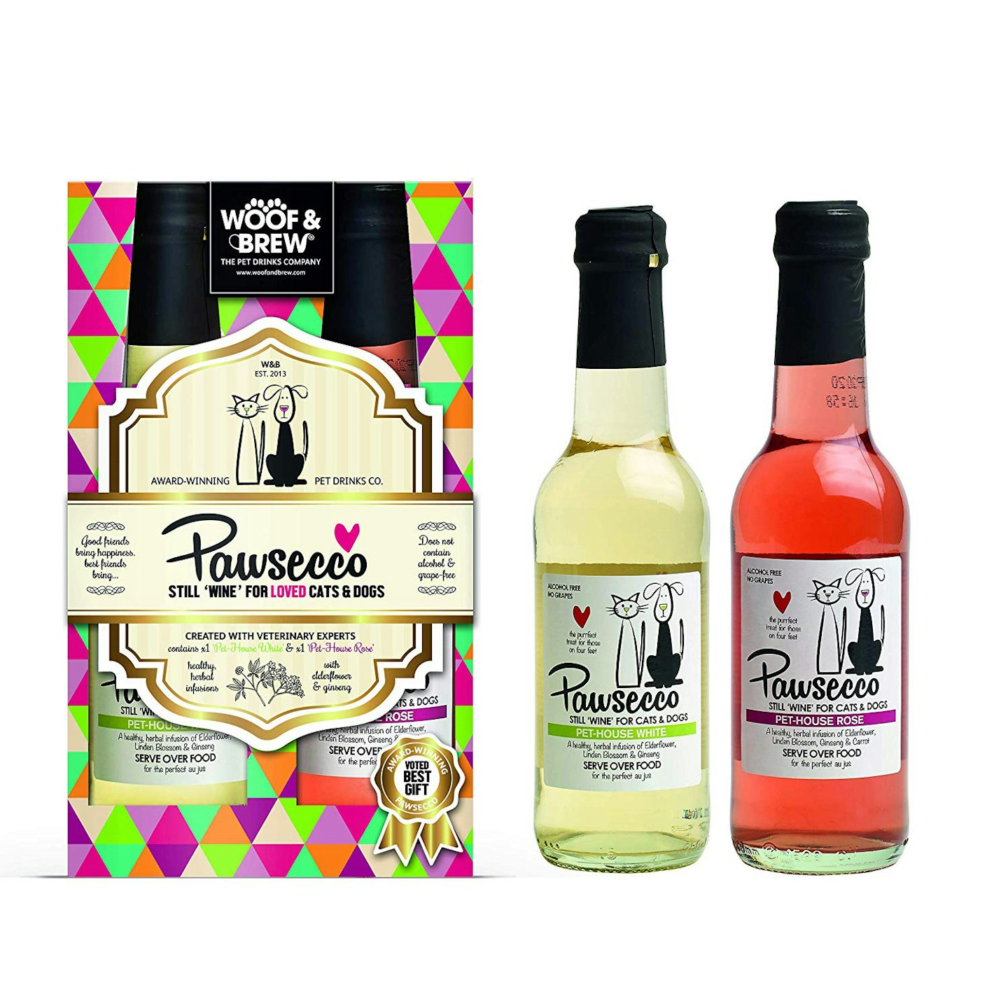 Woof & Brew Pawsecco Still u2018White Wine’ for Dogs and Cats