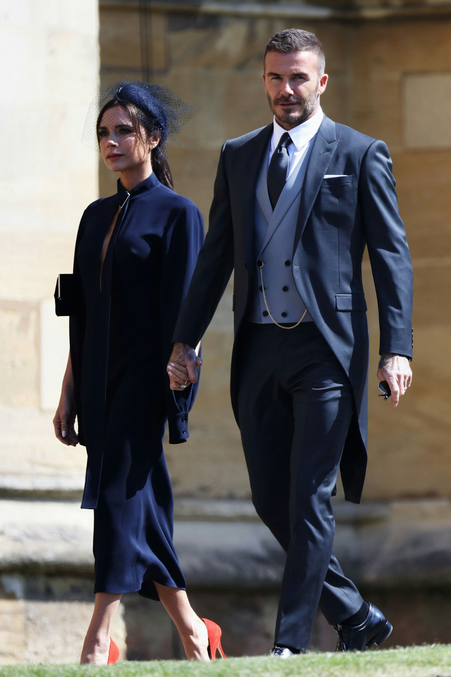 David and Victoria Beckham at the royal wedding
