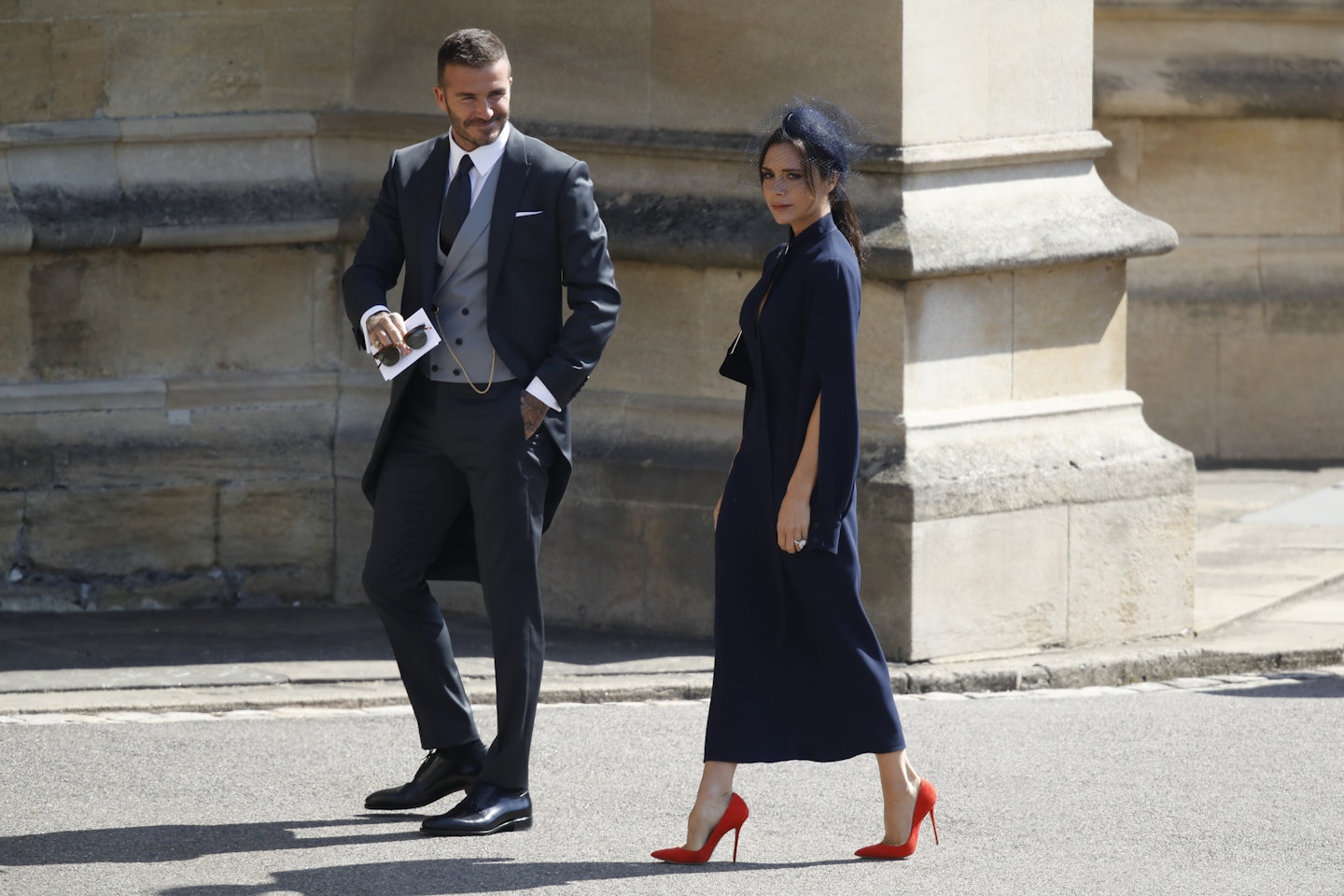 David and Victoria Beckham at the royal wedding