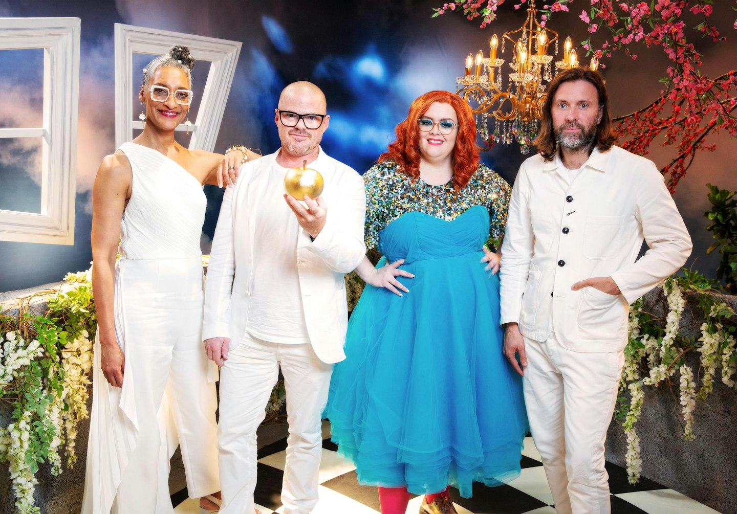 Carla Hall, Heston Blumenthal, Jayde Adams and Niklas Ekstedt 