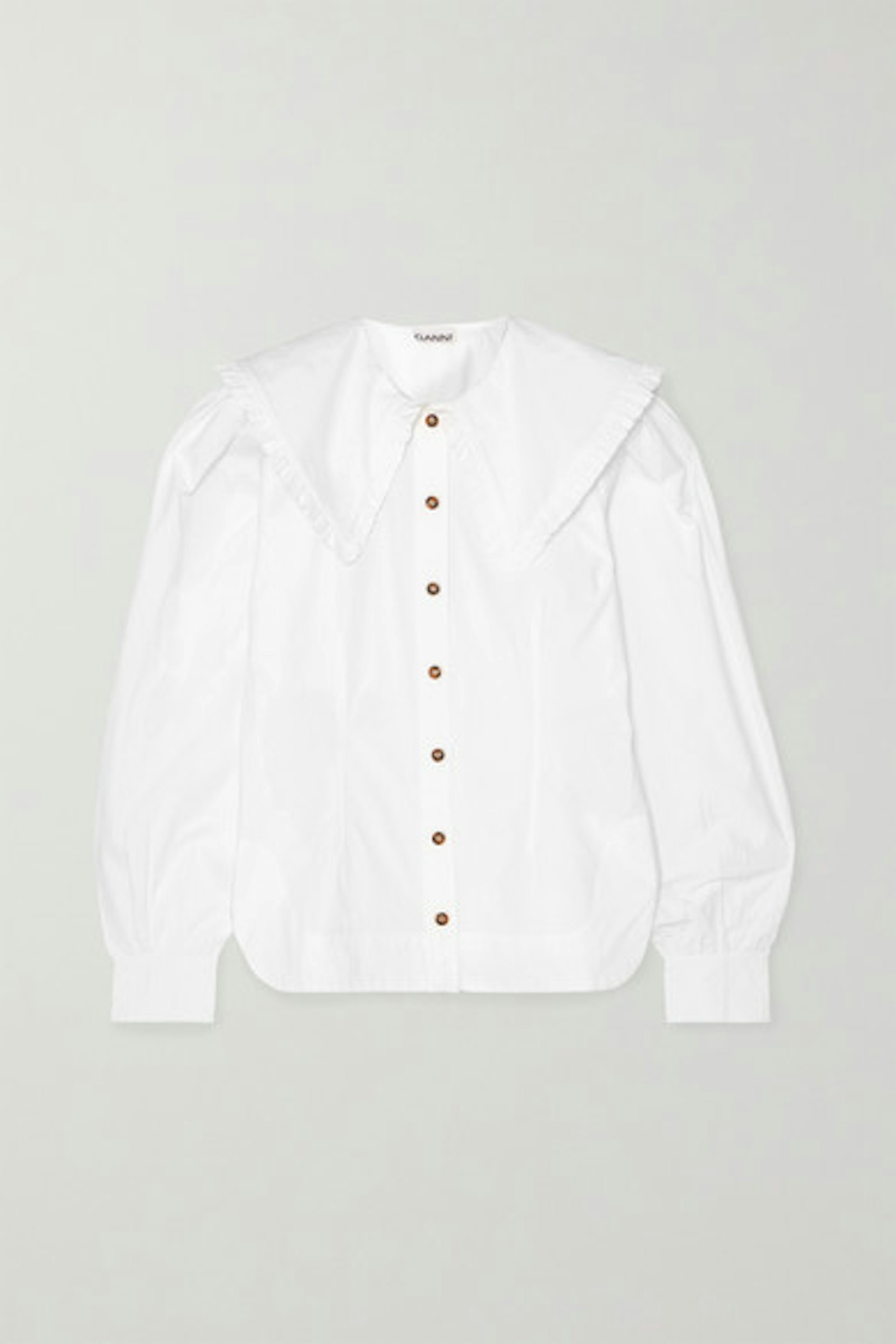 Ganni, White Blouse With Exaggerated Collar, £120