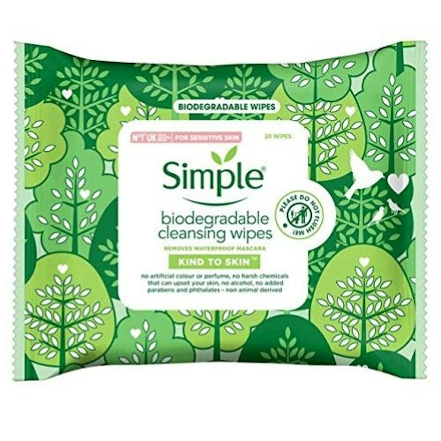 Simple Biodegradable Cleansing Wipes 20 Sheets (Pack of 3)
