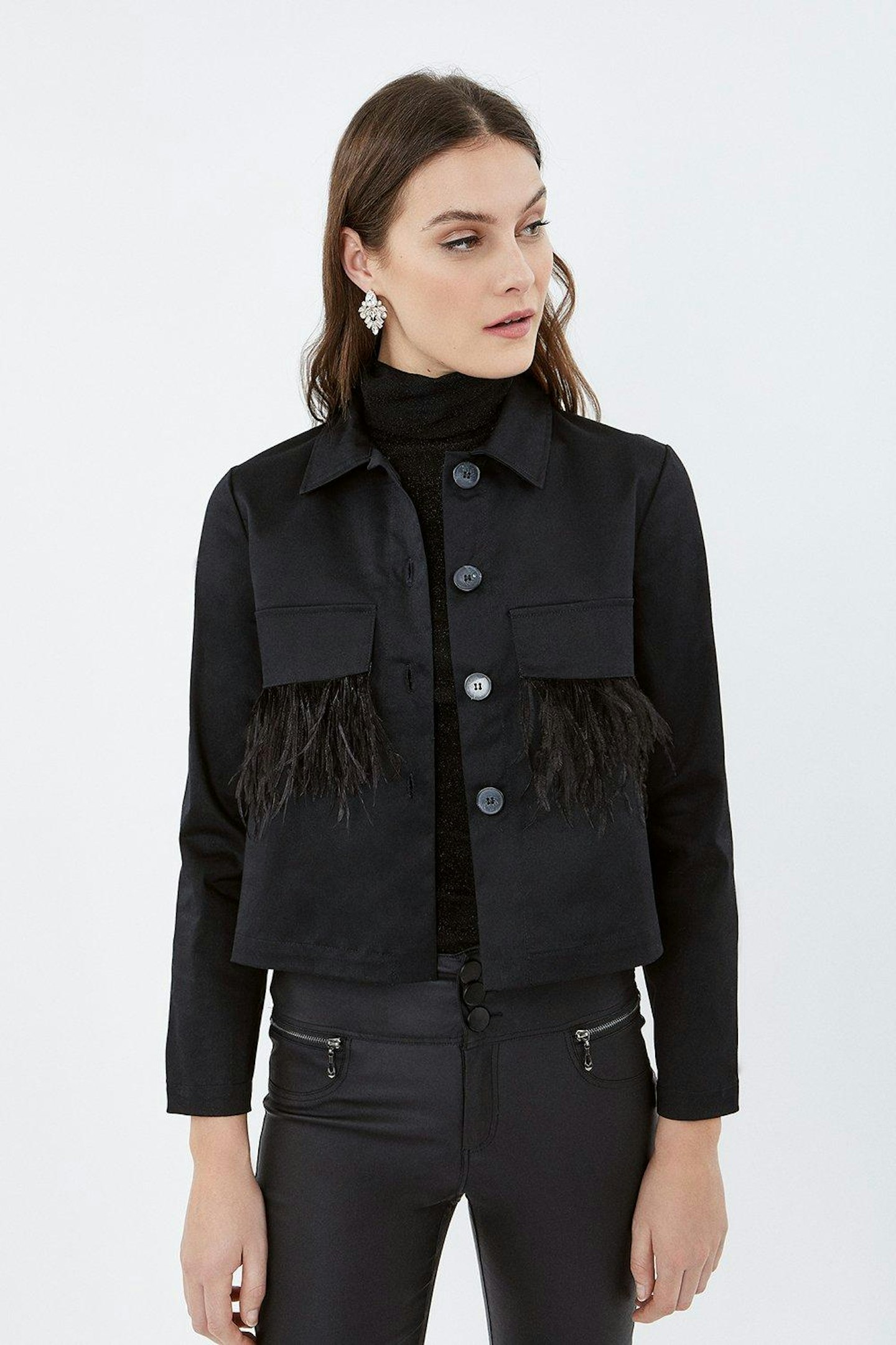 Coast, Feather Trim Shacket, £51.75