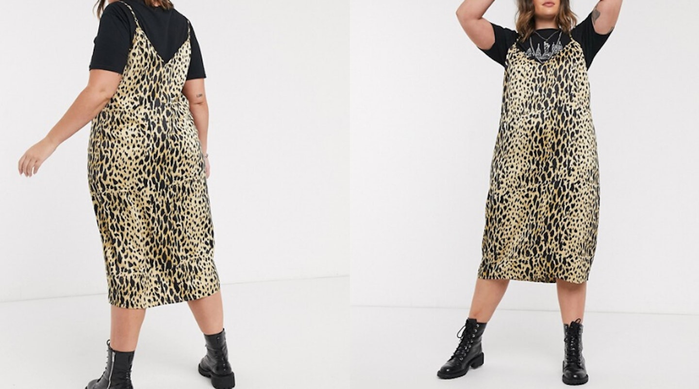 ASOS DESIGN Curve midi cami slip dress in leopard print, £20