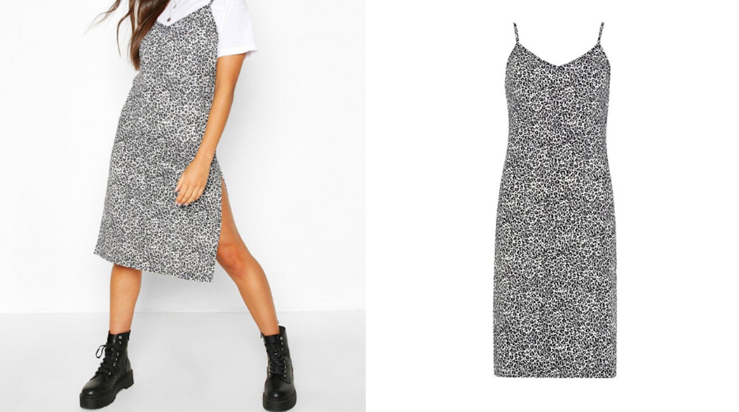 Leopard Print Jersey Slip Midi Dress, £12