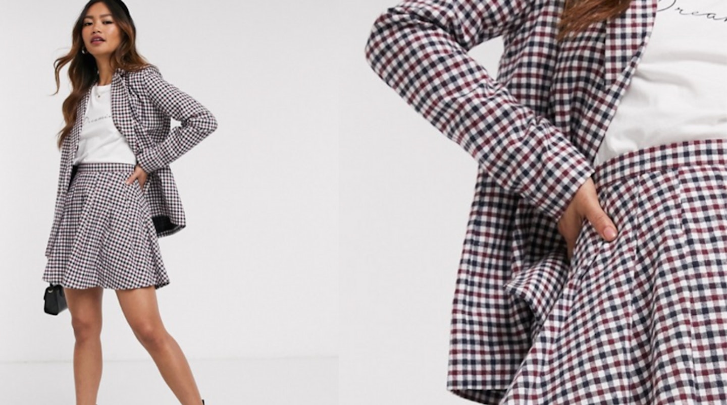 Daisy Street tailored mini skirt in check co-ord, £21.99